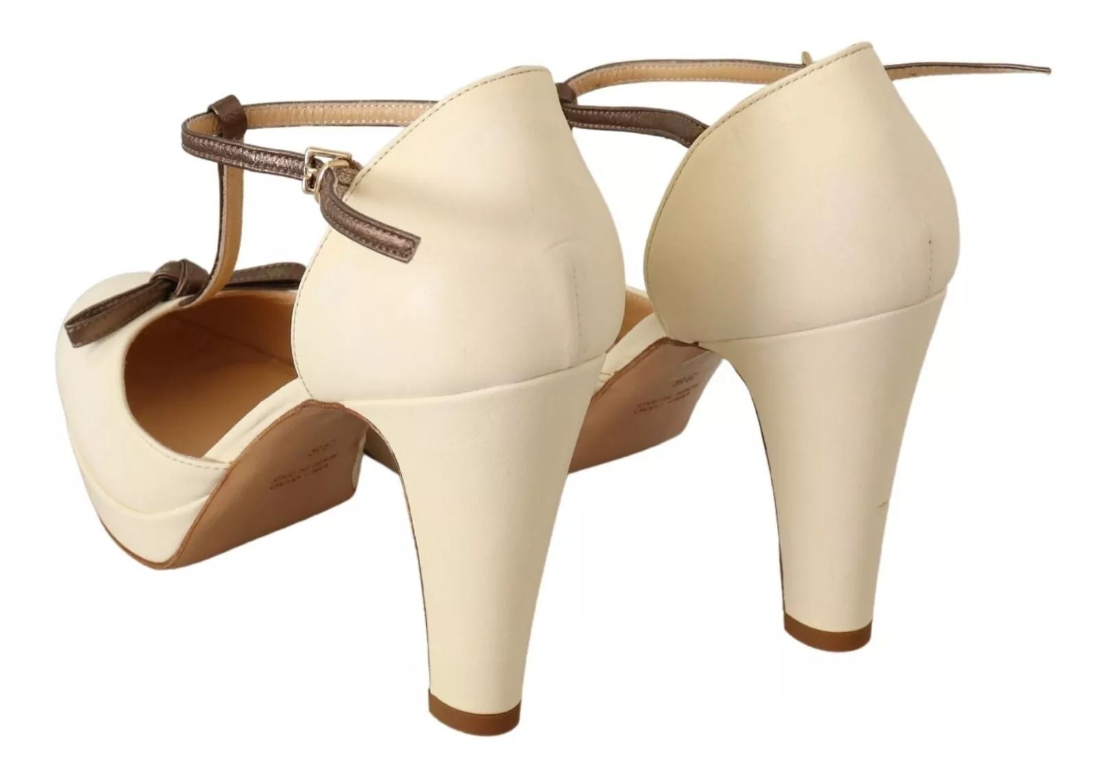T-Strap Block Heels Pumps Leather Women's Shoes (Pre-Owned) - SERGIO LEVANTESI - Modalova