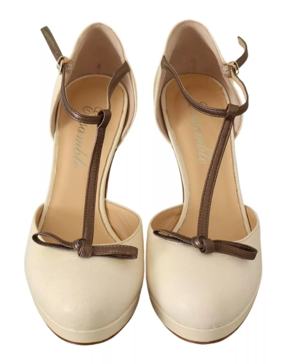 T-Strap Block Heels Pumps Leather Women's Shoes (Pre-Owned) - SERGIO LEVANTESI - Modalova