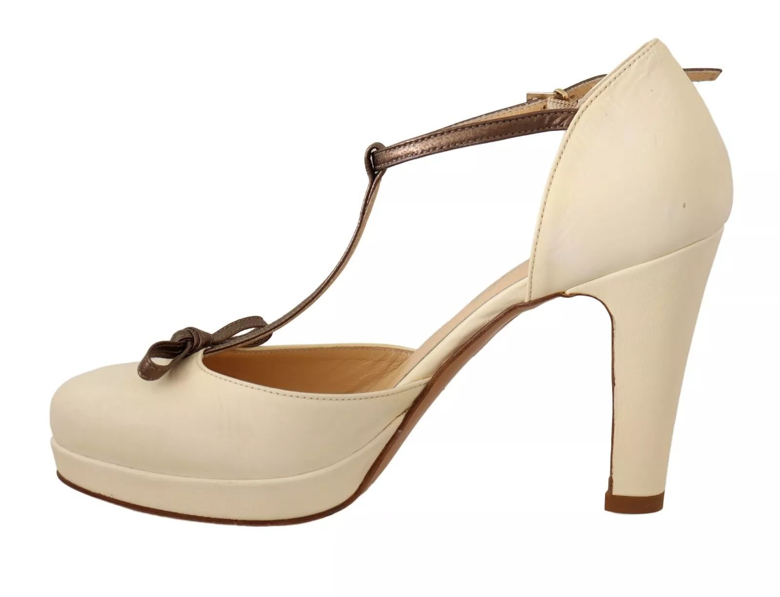 Leather T-Strap Heels Sandals Women's Shoes (Pre-Owned) - SERGIO LEVANTESI - Modalova