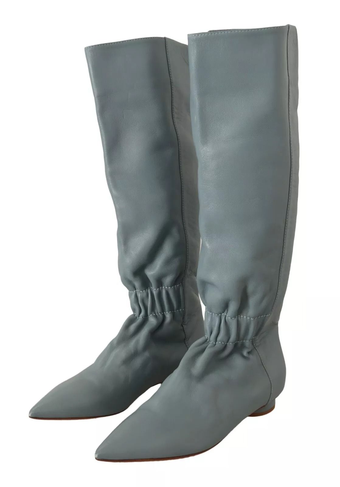Leather Elastic Flats Pull On Knee High Boots Women's Shoes (Pre-Owned) - Red Valentino - Modalova