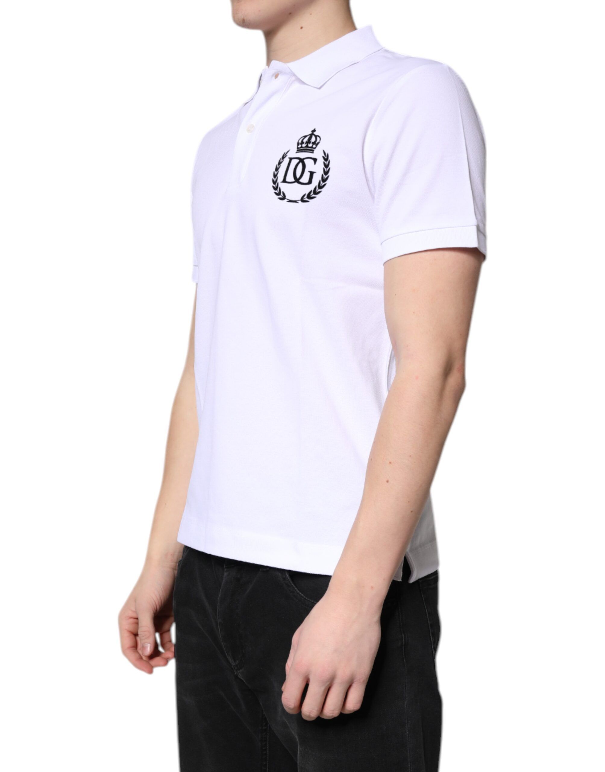 Cotton Crown Collared Men Polo Men's T-shirt - Dolce & Gabbana - Modalova