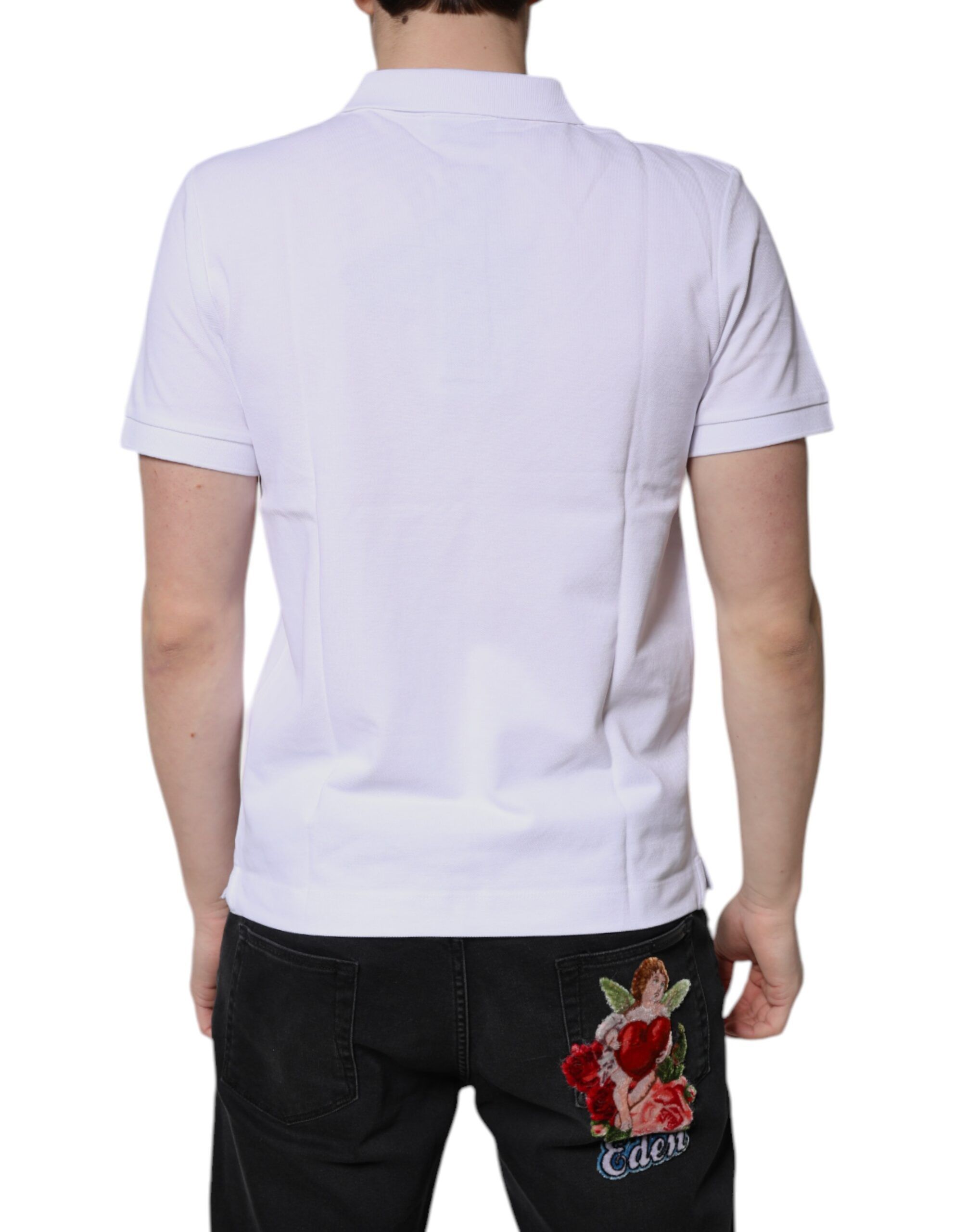 Cotton Crown Collared Men Polo Men's T-shirt - Dolce & Gabbana - Modalova