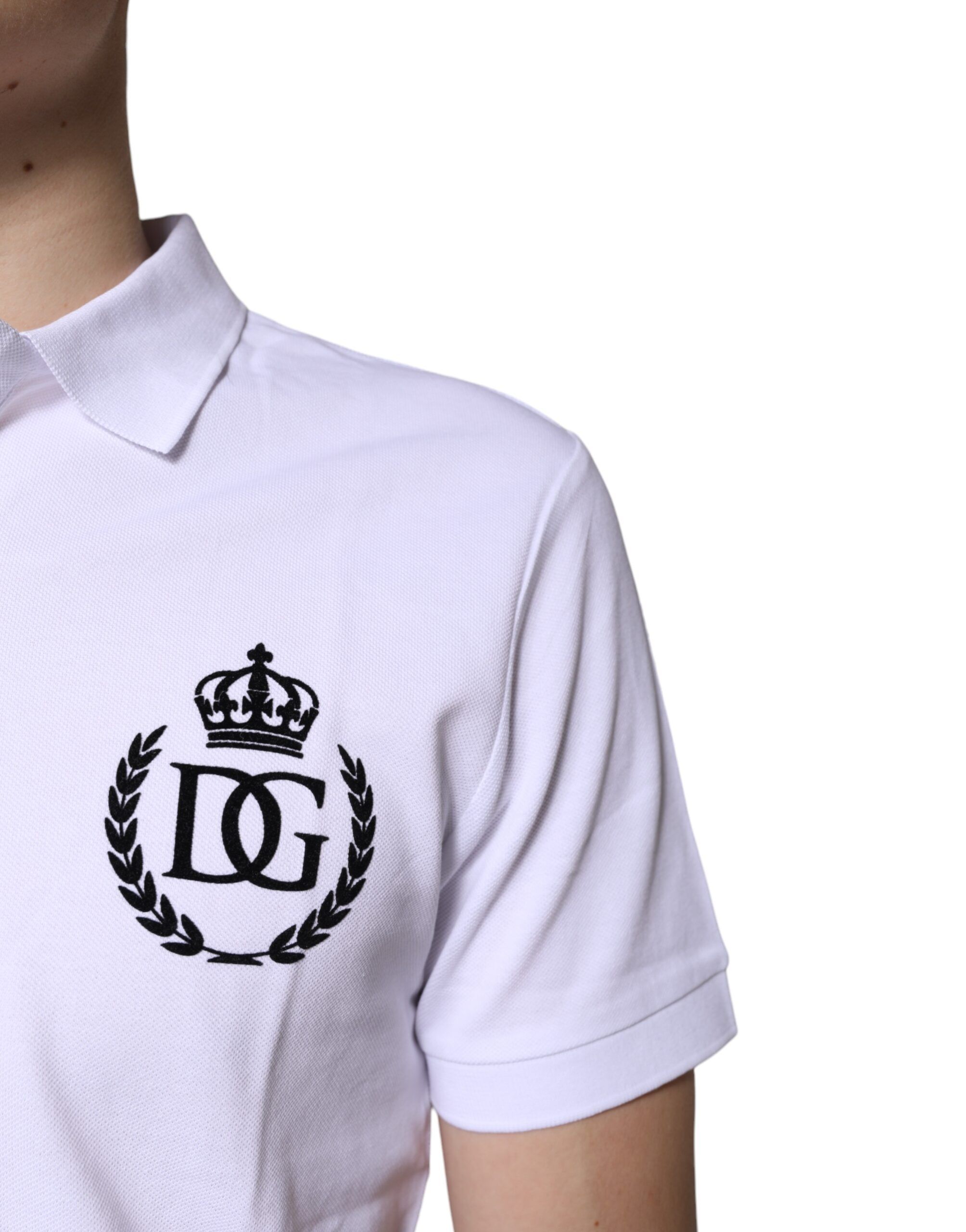 Cotton Crown Collared Men Polo Men's T-shirt - Dolce & Gabbana - Modalova