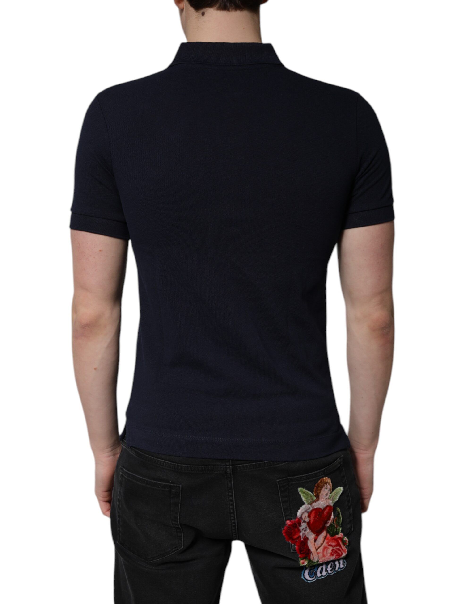 Dark Cotton Crown Collared Polo Men's T-shirt - Dolce & Gabbana - Modalova