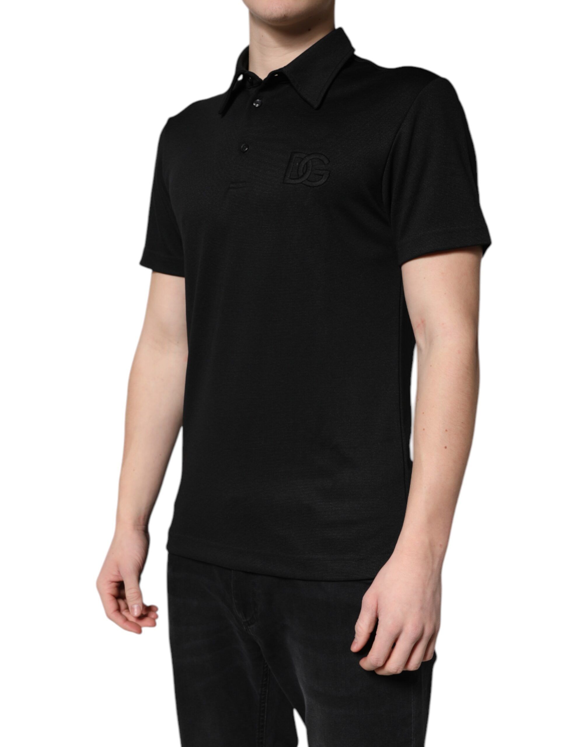 Polyester DG Logo Collared Polo Men's T-shirt - Dolce & Gabbana - Modalova