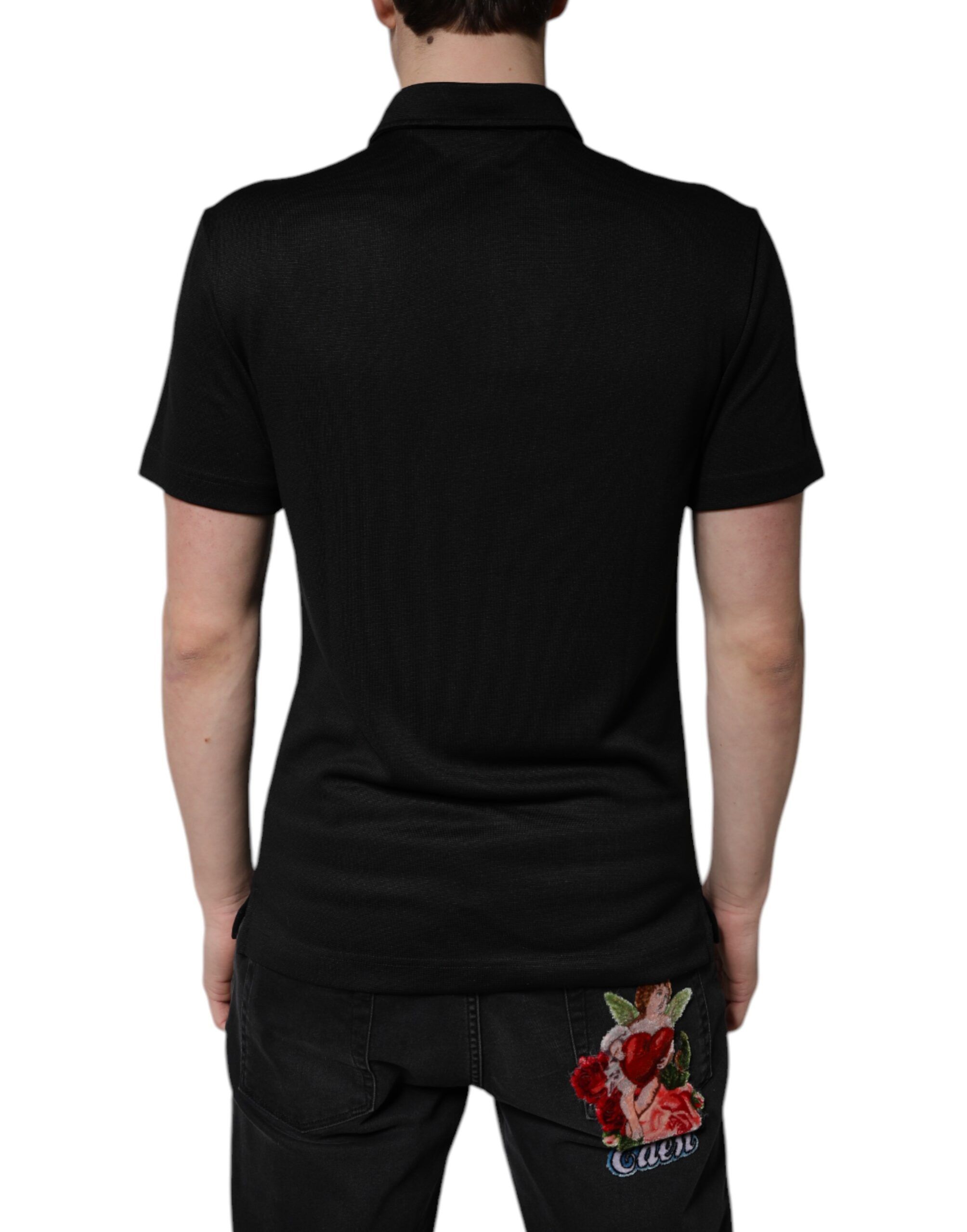 Polyester DG Logo Collared Polo Men's T-shirt - Dolce & Gabbana - Modalova