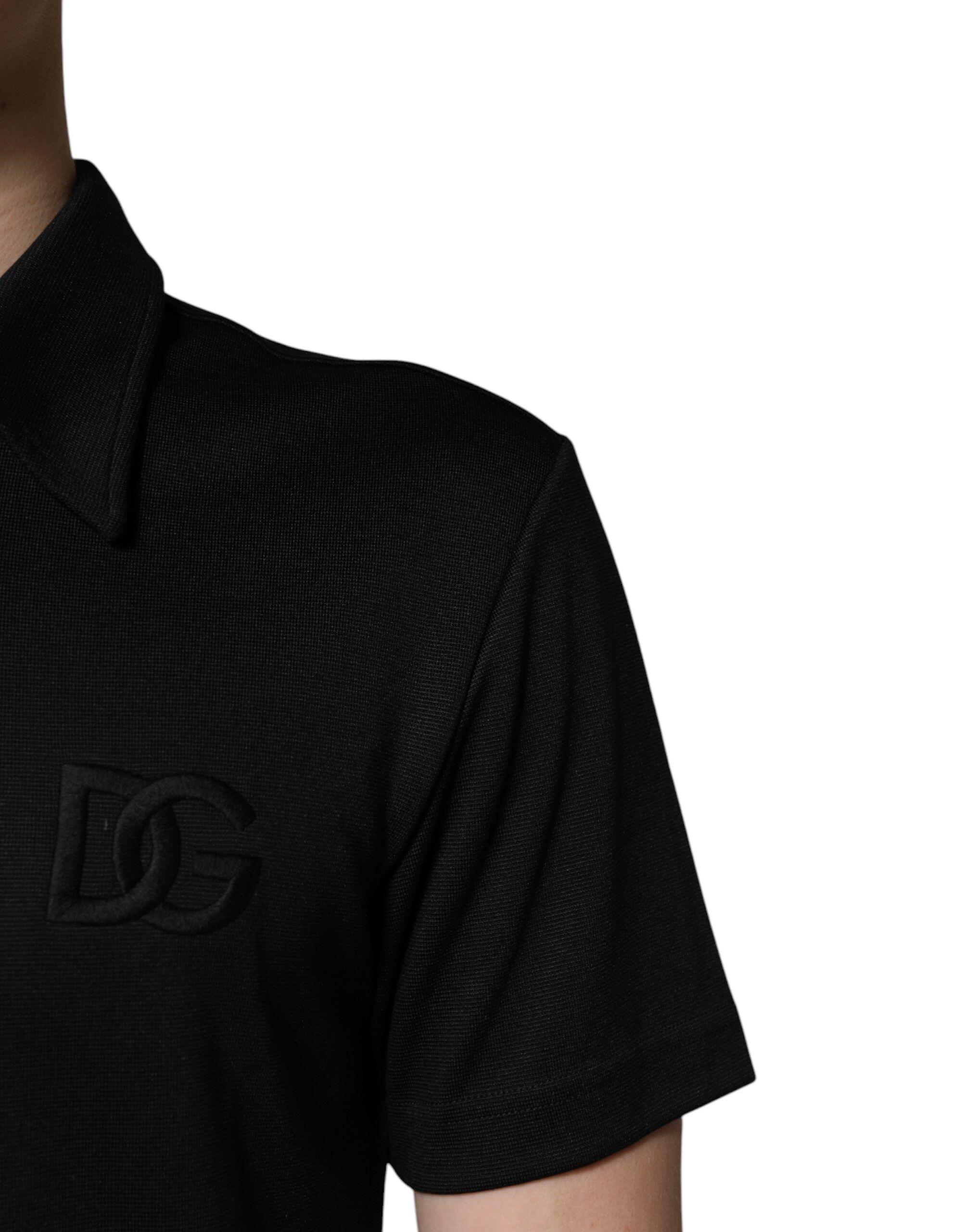 Polyester DG Logo Collared Polo Men's T-shirt - Dolce & Gabbana - Modalova