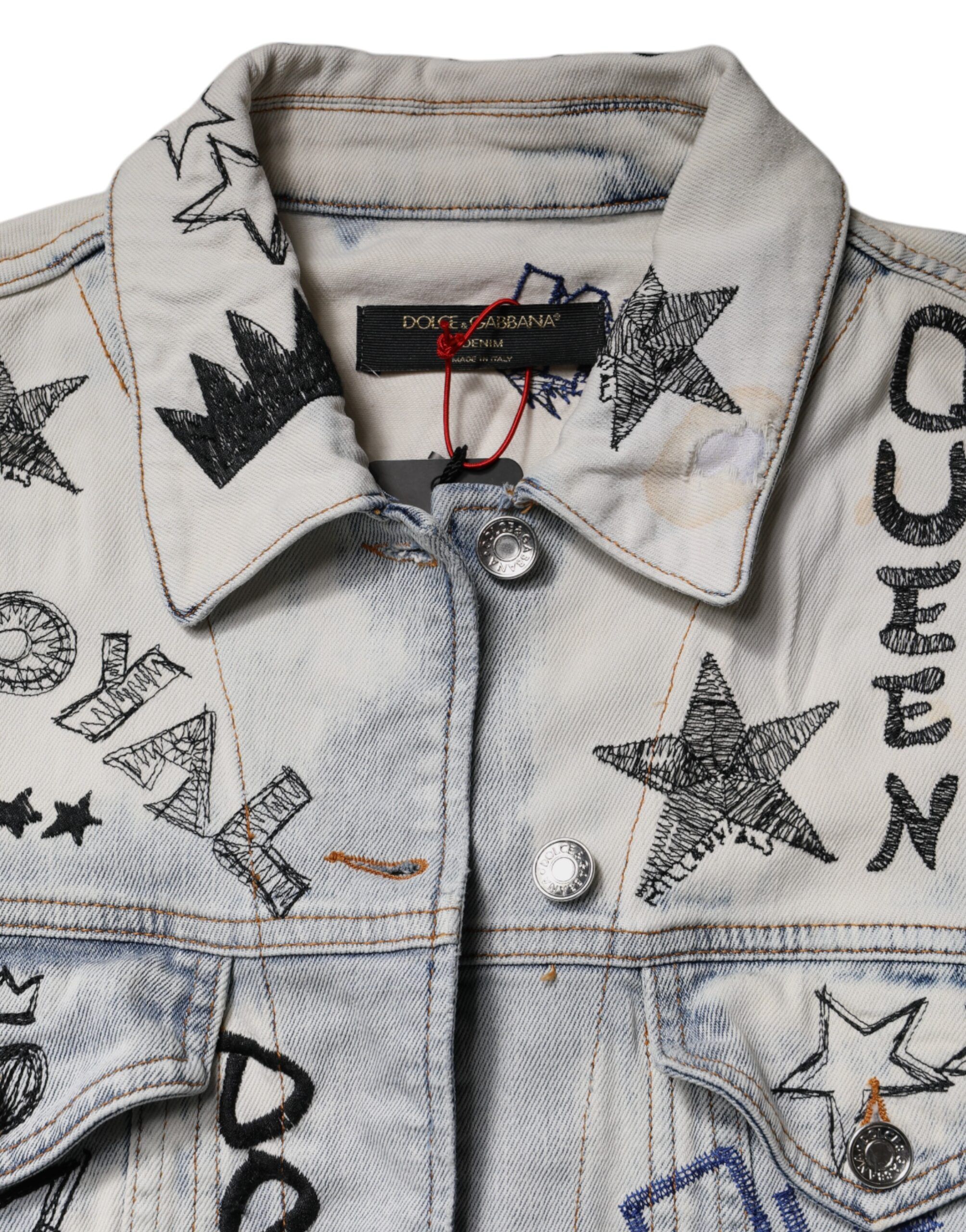 Graffiti Button Down Denim Women's Jacket - Dolce & Gabbana - Modalova