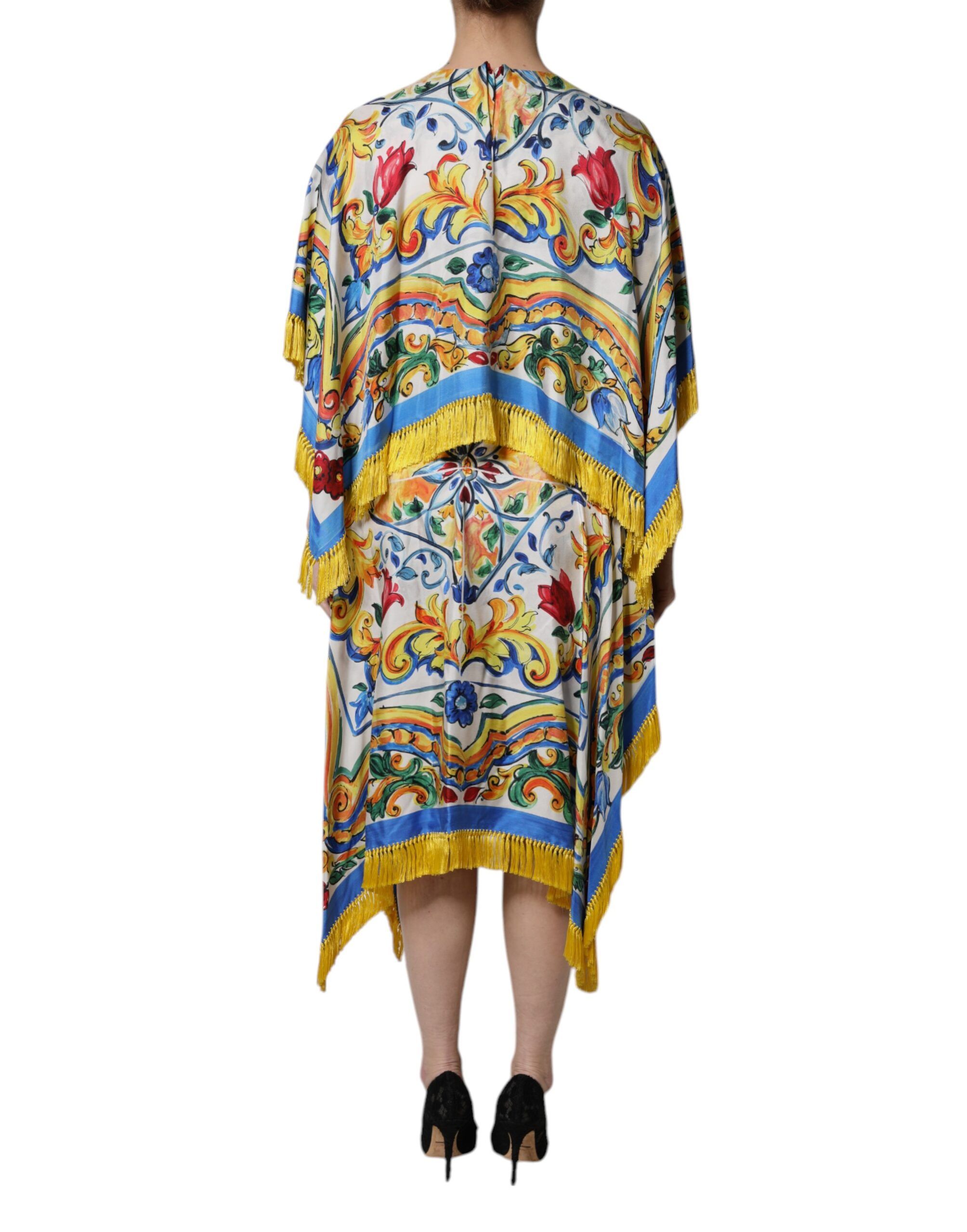 Majolica Kaftan Short Sleeves Maxi Women's Dress - Dolce & Gabbana - Modalova