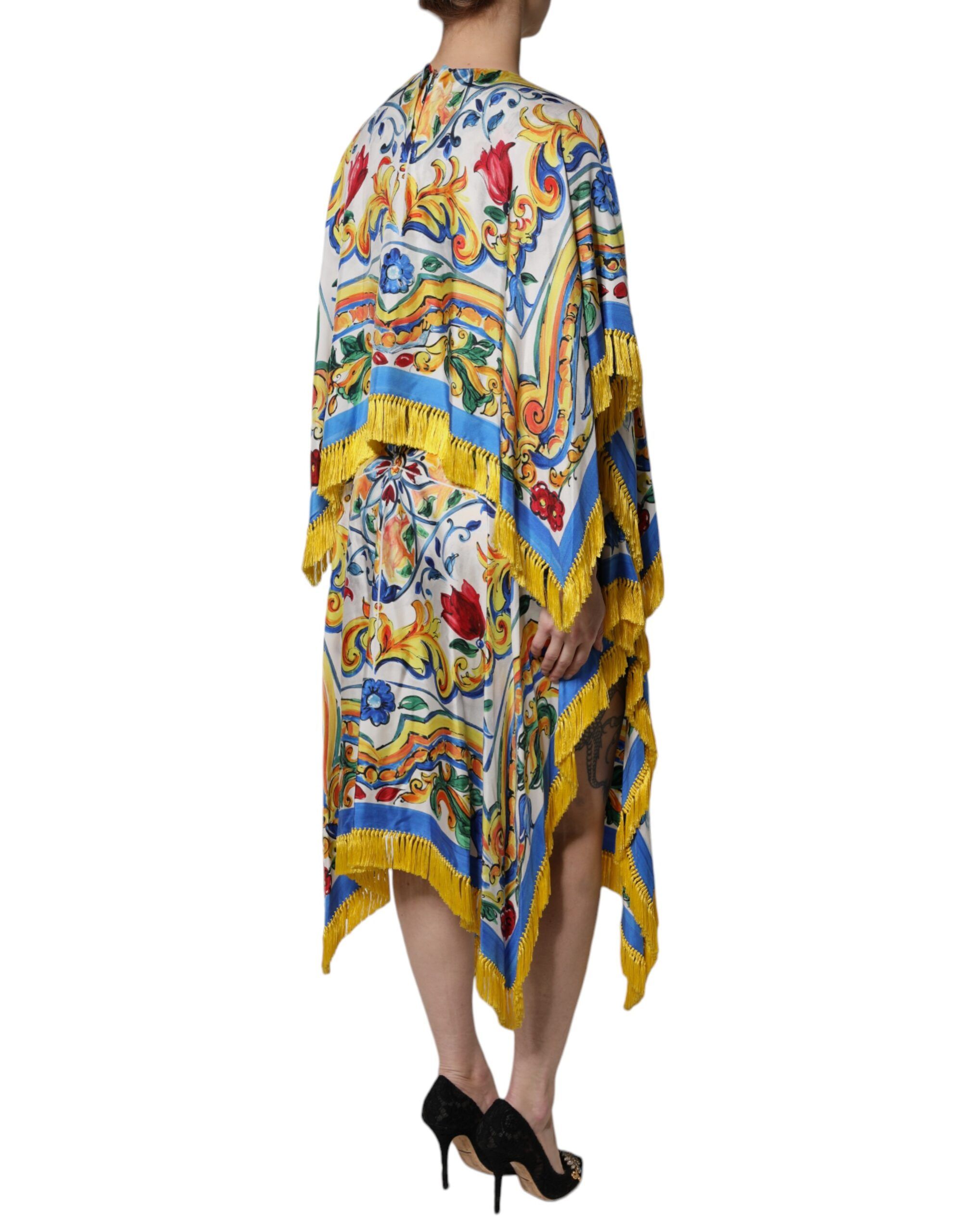 Majolica Kaftan Short Sleeves Maxi Women's Dress - Dolce & Gabbana - Modalova