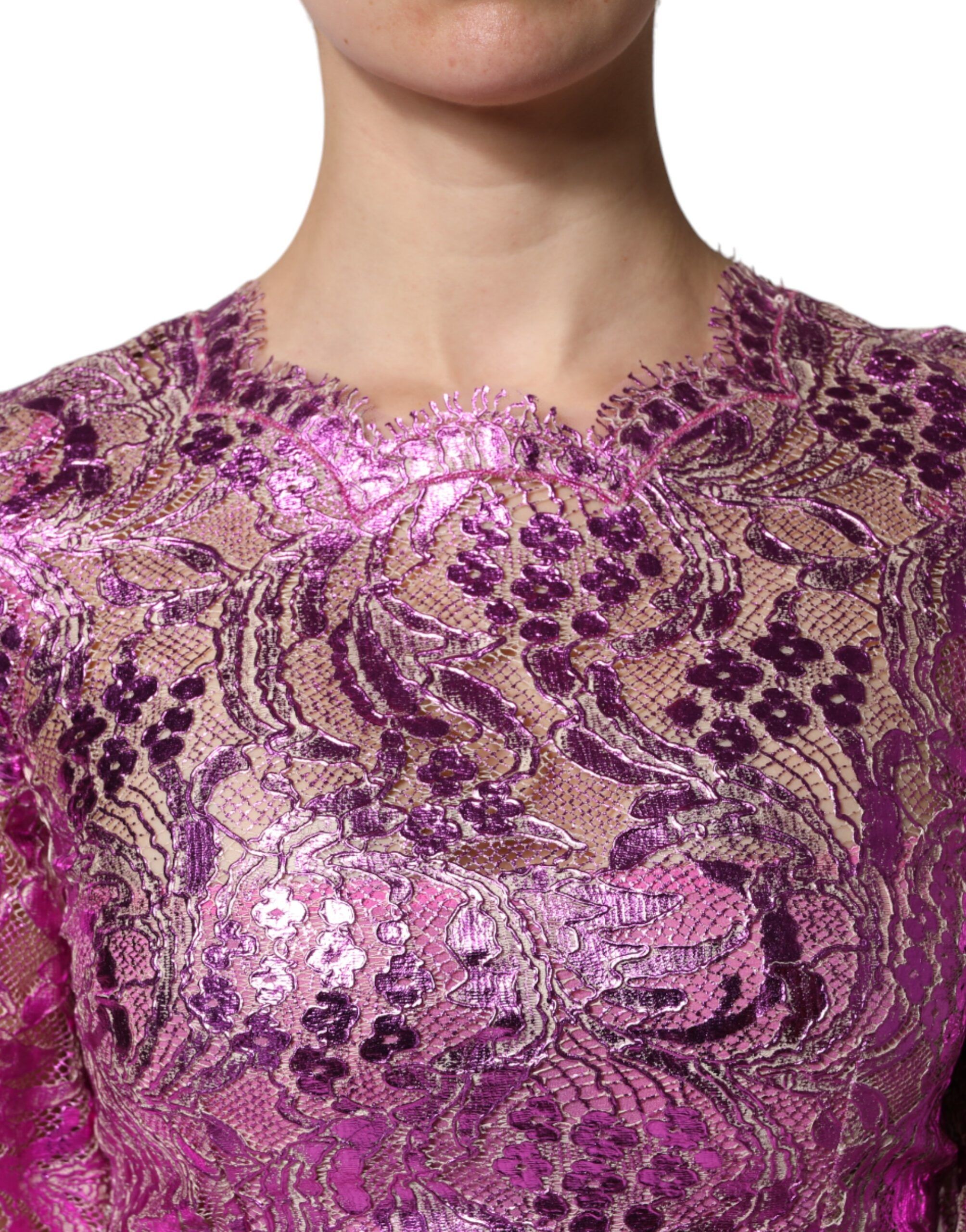 Metallic Floral Sheath Mini Women's Dress - Dolce & Gabbana - Modalova