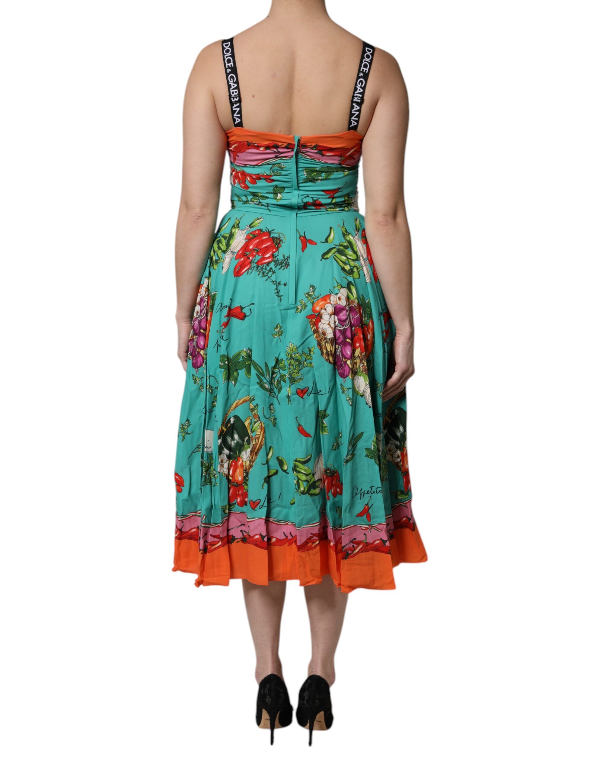 Printed Silk Sleeveless Midi Women's Dress - Dolce & Gabbana - Modalova