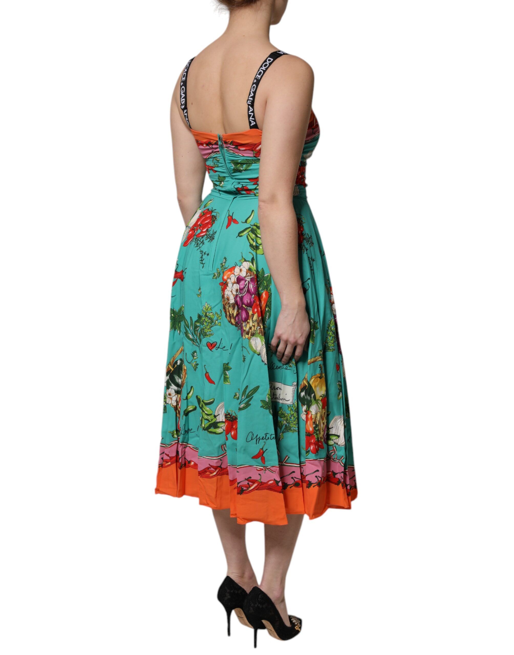 Printed Silk Sleeveless Midi Women's Dress - Dolce & Gabbana - Modalova
