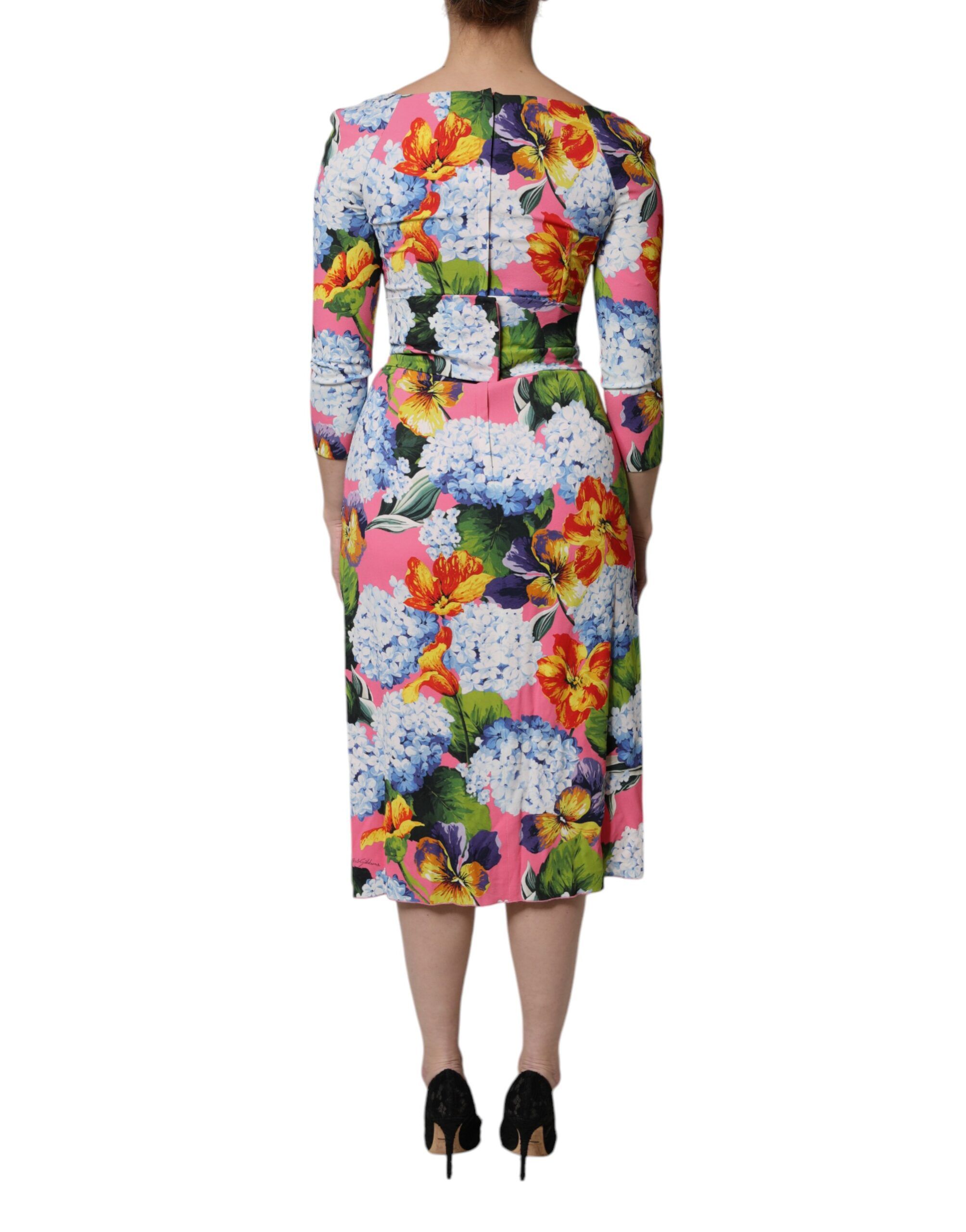 Floral Side Slit Midi Women's Dress - Dolce & Gabbana - Modalova