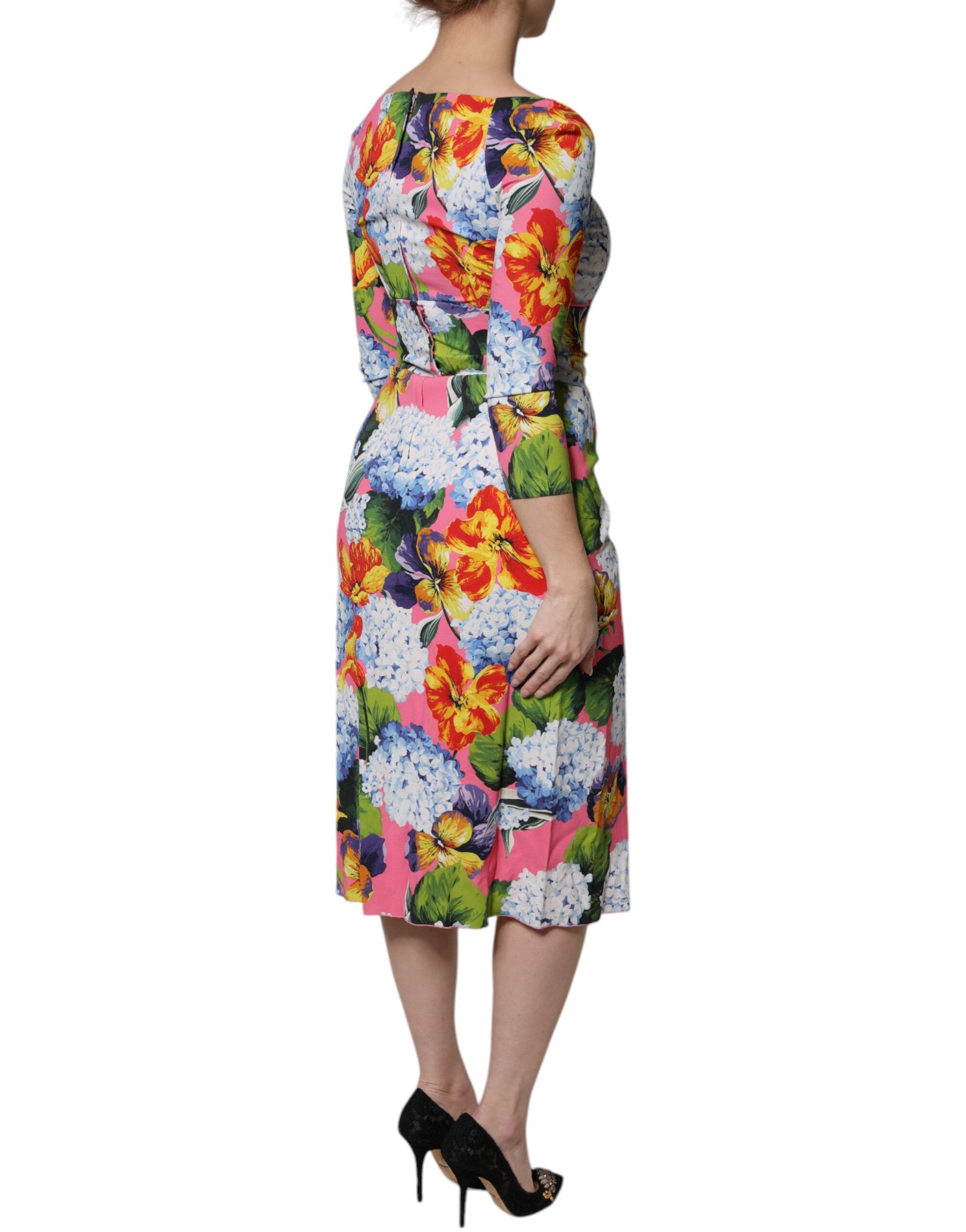 Floral Side Slit Midi Women's Dress - Dolce & Gabbana - Modalova