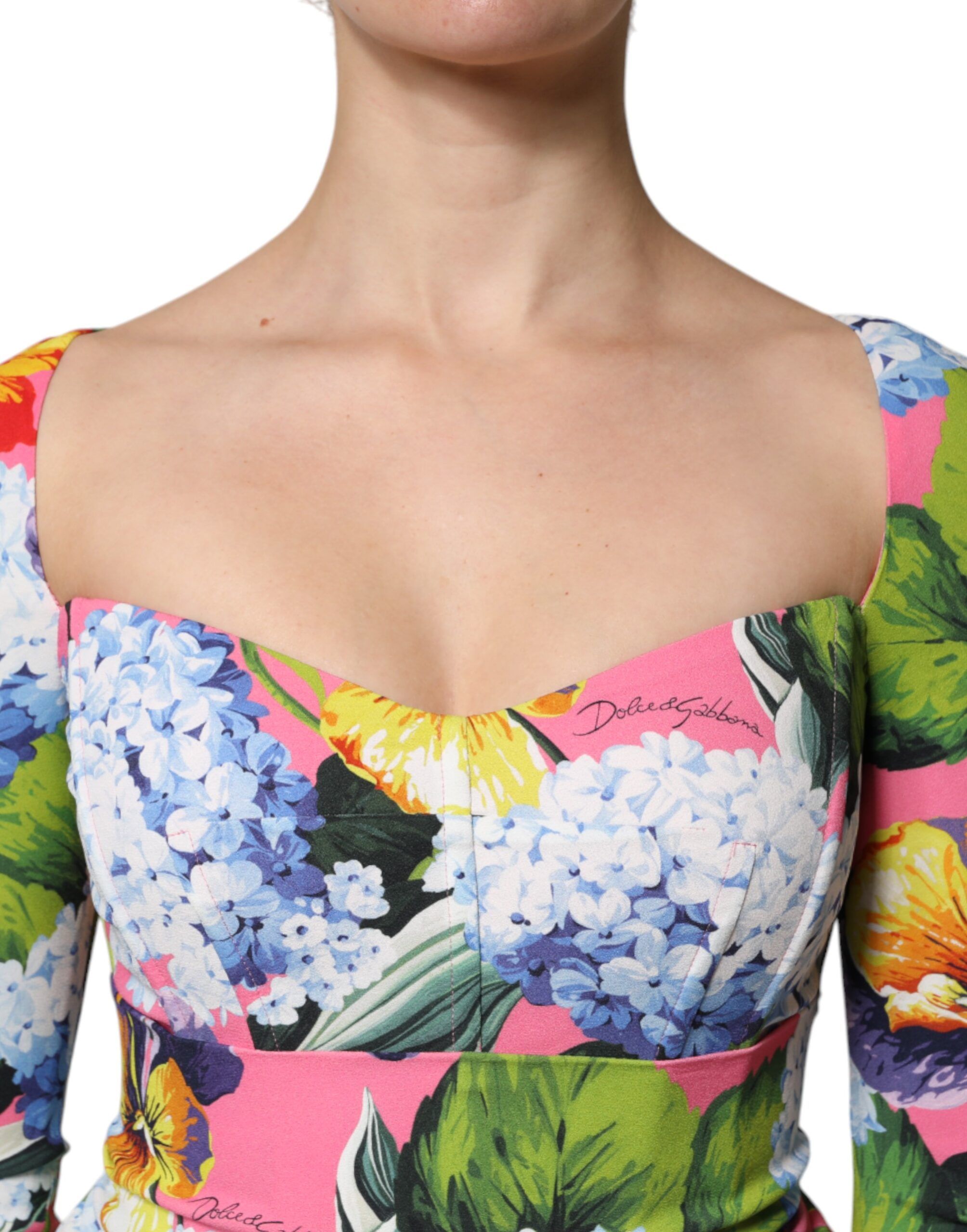 Floral Side Slit Midi Women's Dress - Dolce & Gabbana - Modalova