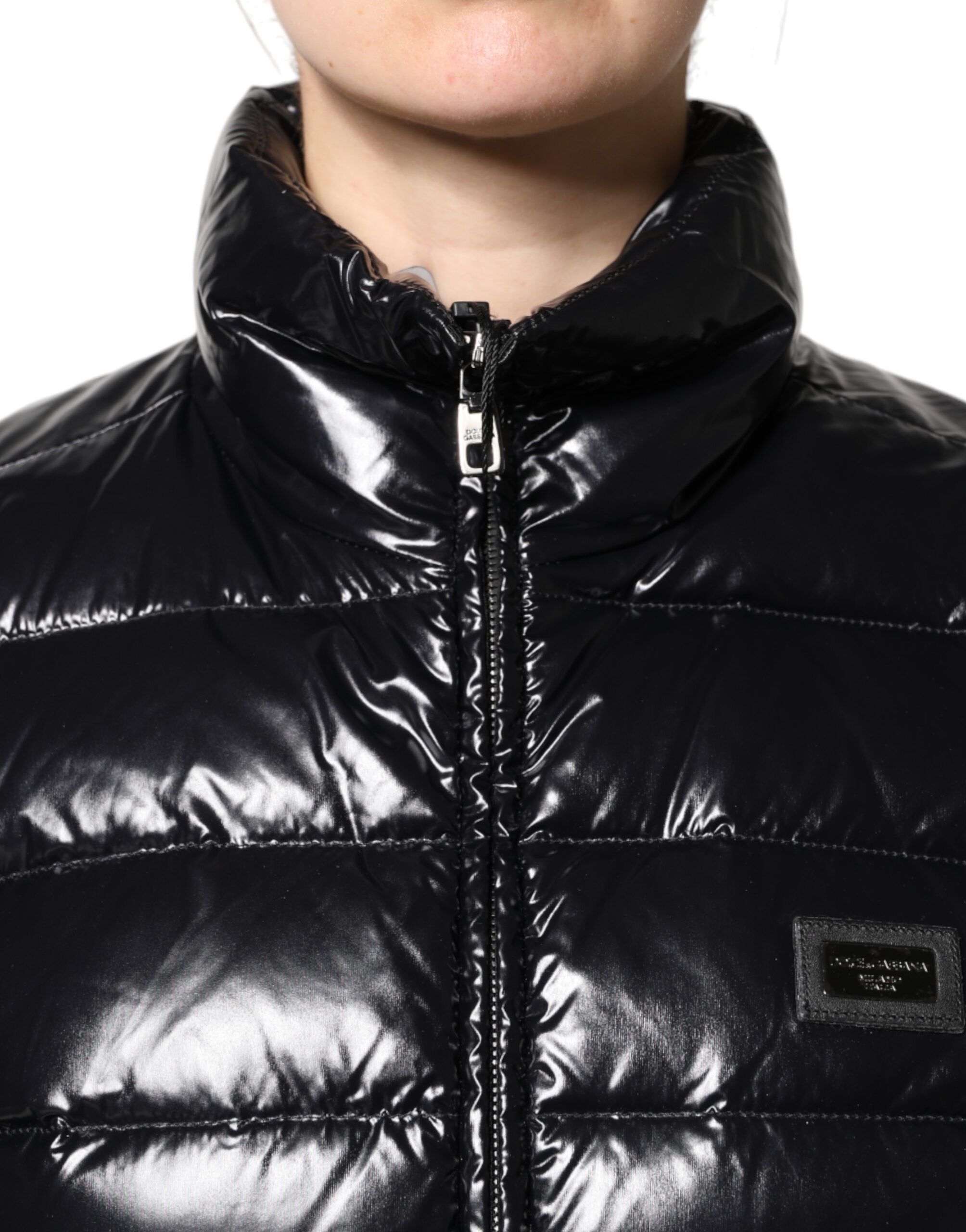Logo Plaque Full Zip Puffer Women's Jacket - Dolce & Gabbana - Modalova
