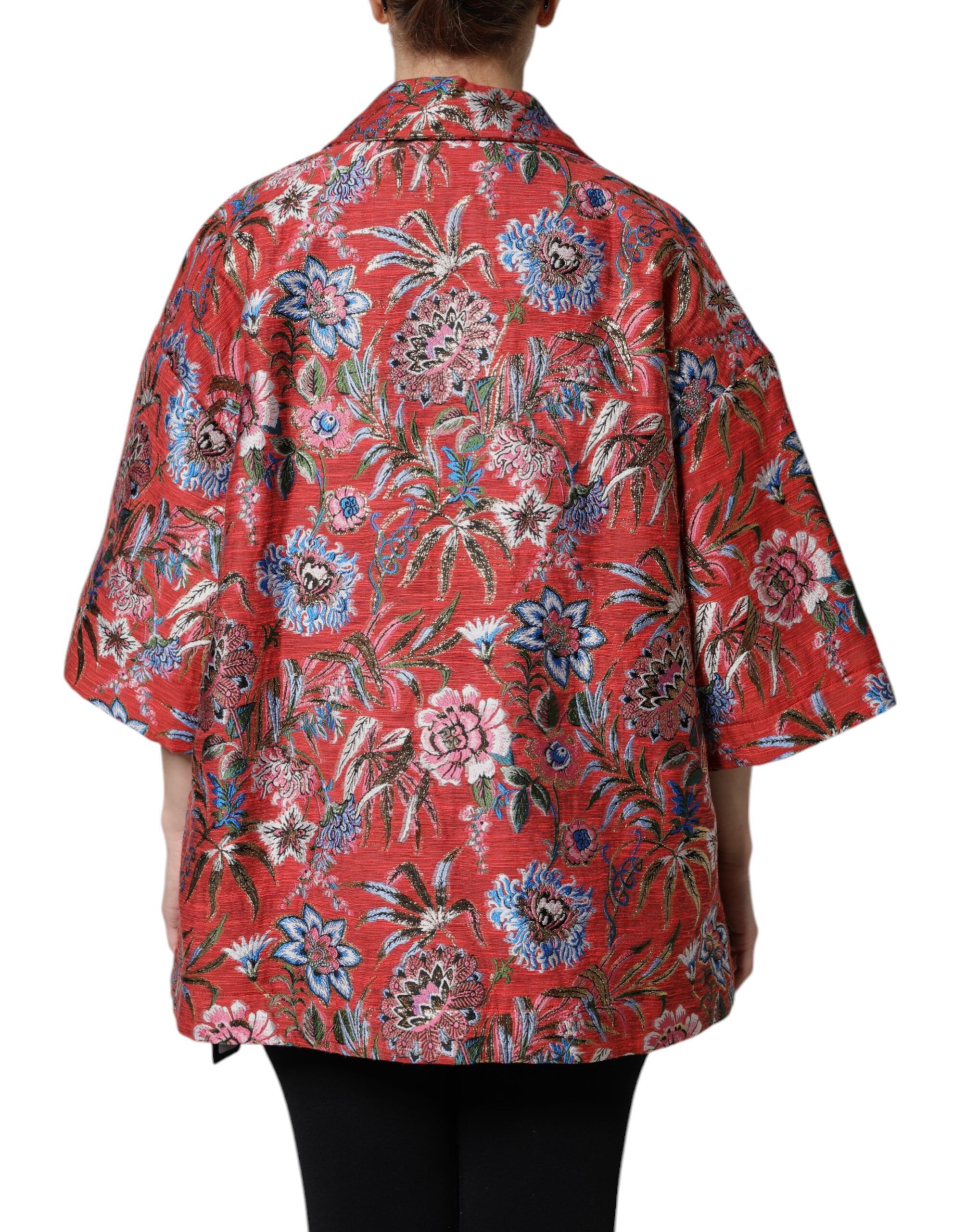 Floral Jacquard Button Down Coat Women's Jacket - Dolce & Gabbana - Modalova