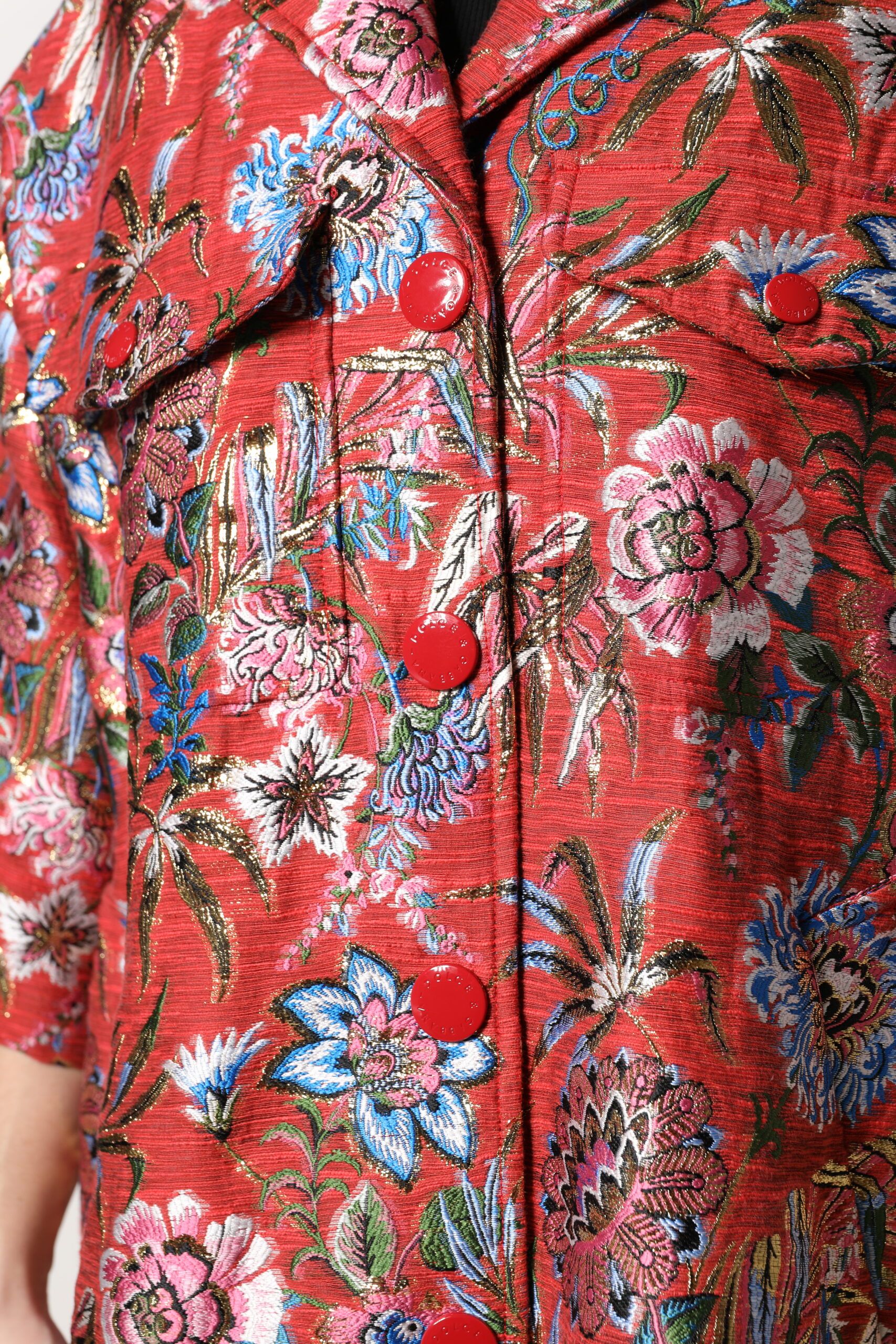 Floral Jacquard Button Down Coat Women's Jacket - Dolce & Gabbana - Modalova