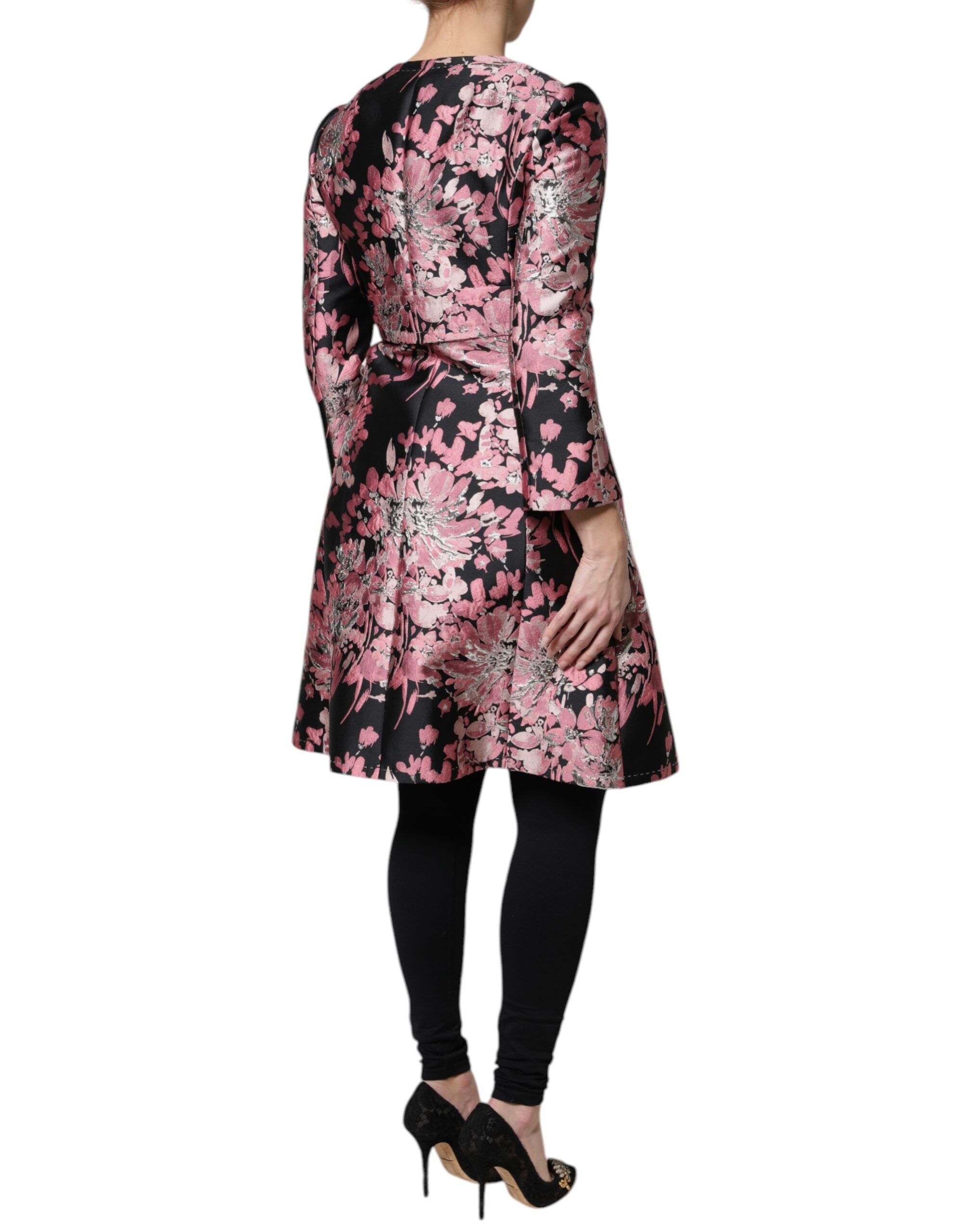 Black Floral Brocade Trenchcoat Women's Jacket - Dolce & Gabbana - Modalova