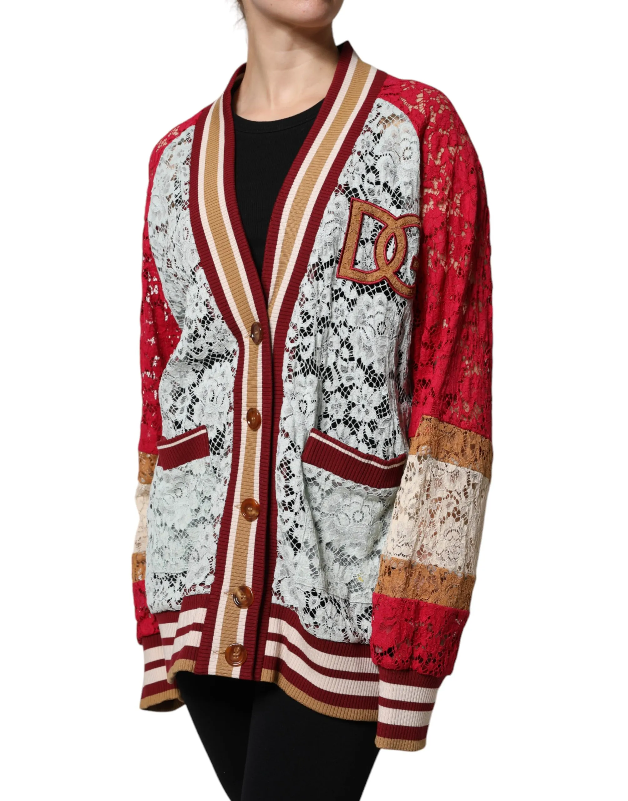 Floral Lace Cardigan Women's Sweater - Dolce & Gabbana - Modalova