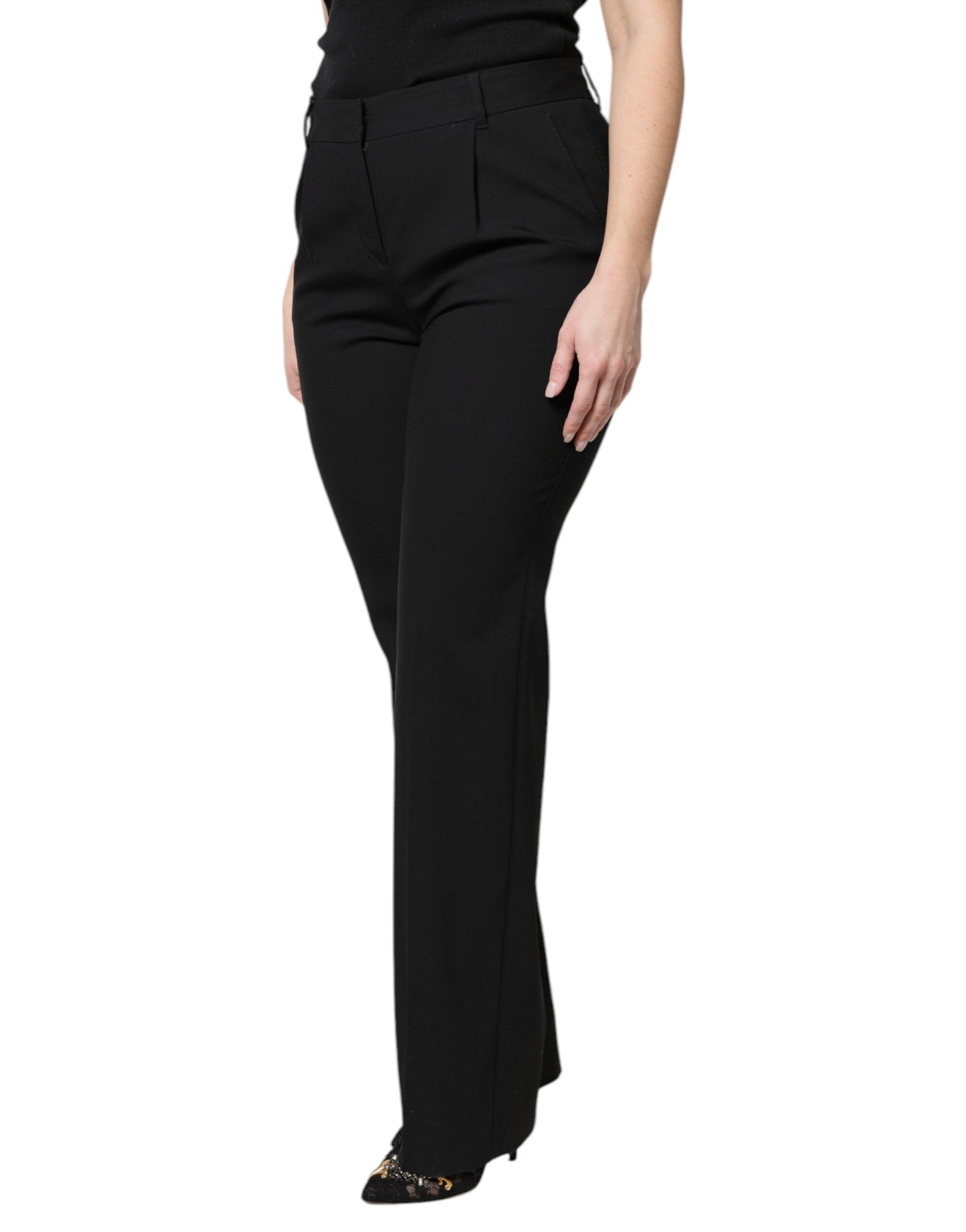 Wool High Waist Boot Cut Dress Women's Pants - Dolce & Gabbana - Modalova