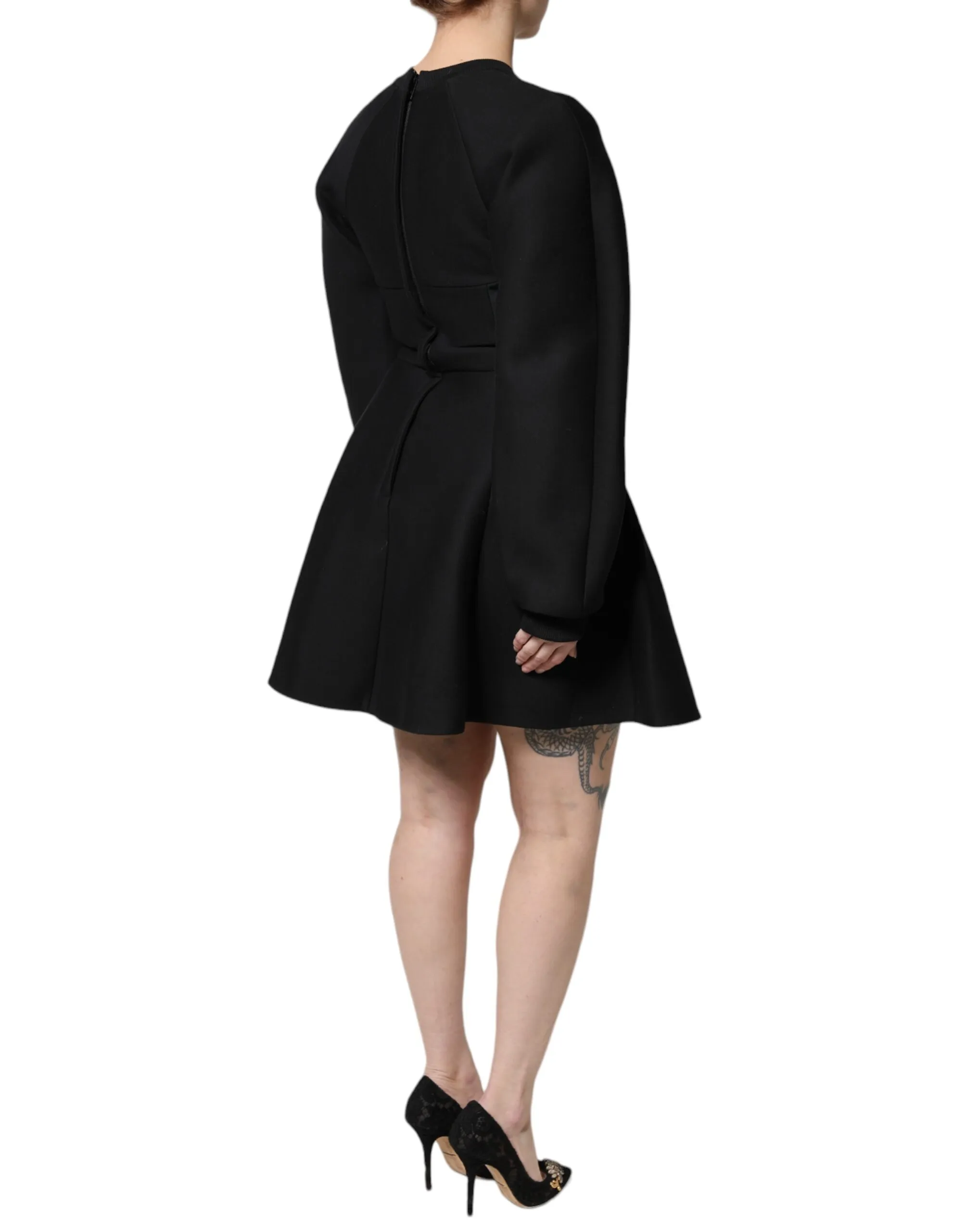 Cotton Long Sleeves A-line Mini Women's Dress - Dolce & Gabbana - Modalova