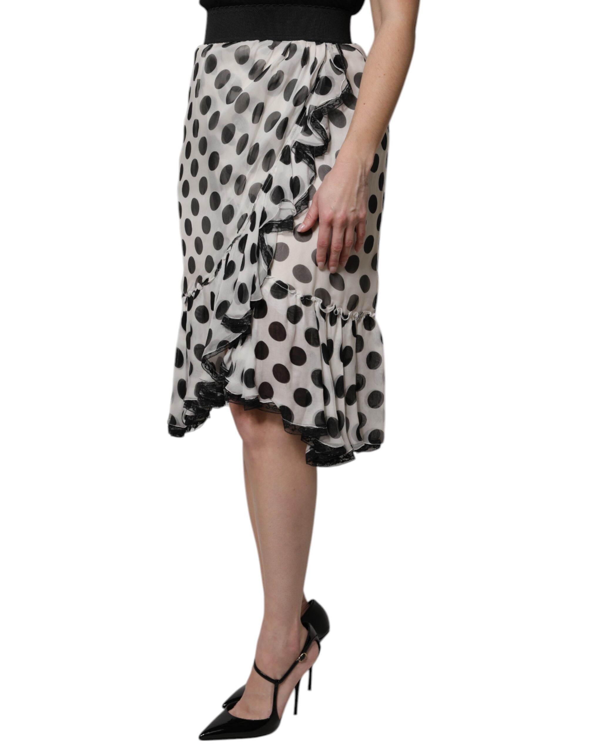 Polka Dots Knee Length Women's Skirt - Dolce & Gabbana - Modalova