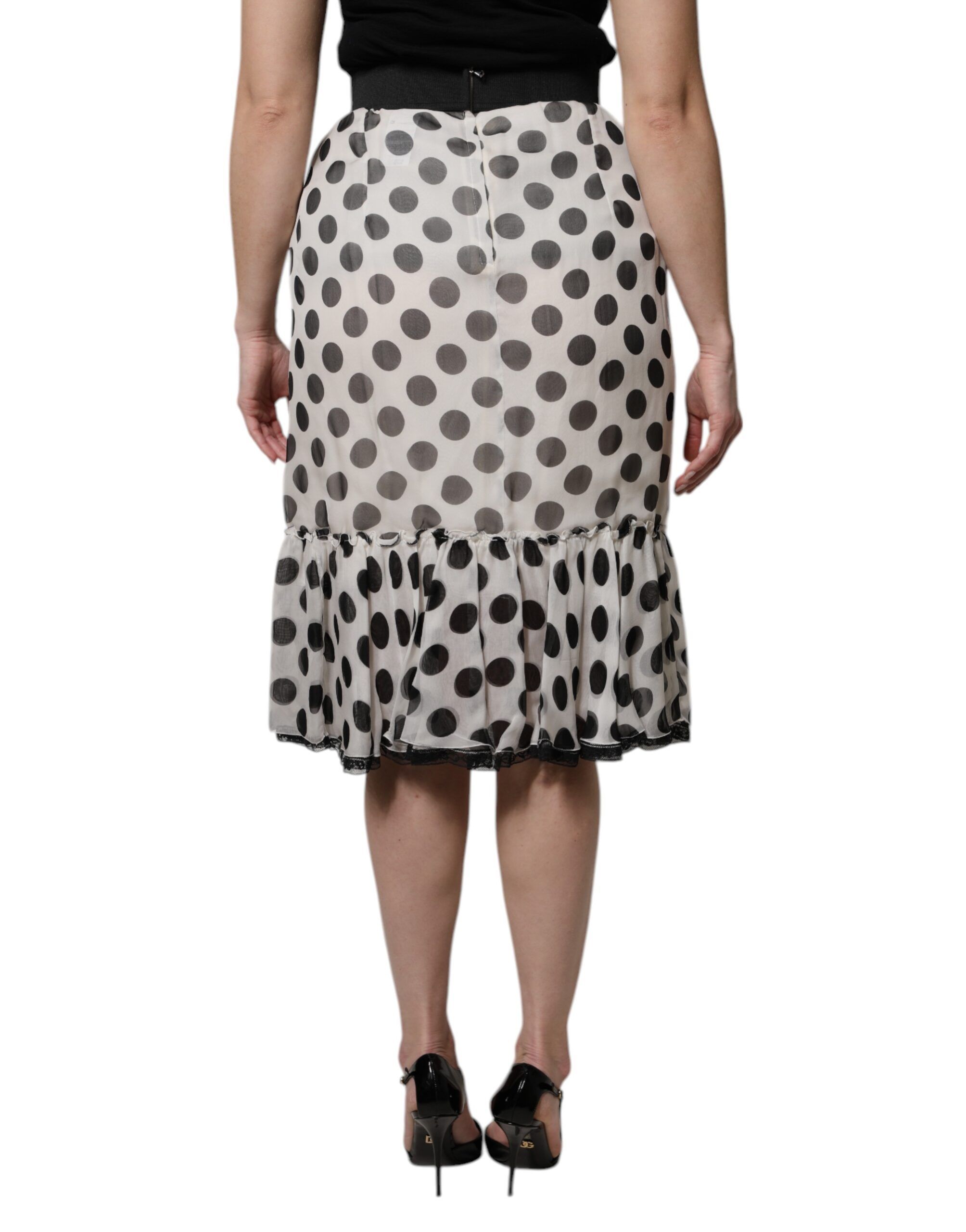 Polka Dots Knee Length Women's Skirt - Dolce & Gabbana - Modalova