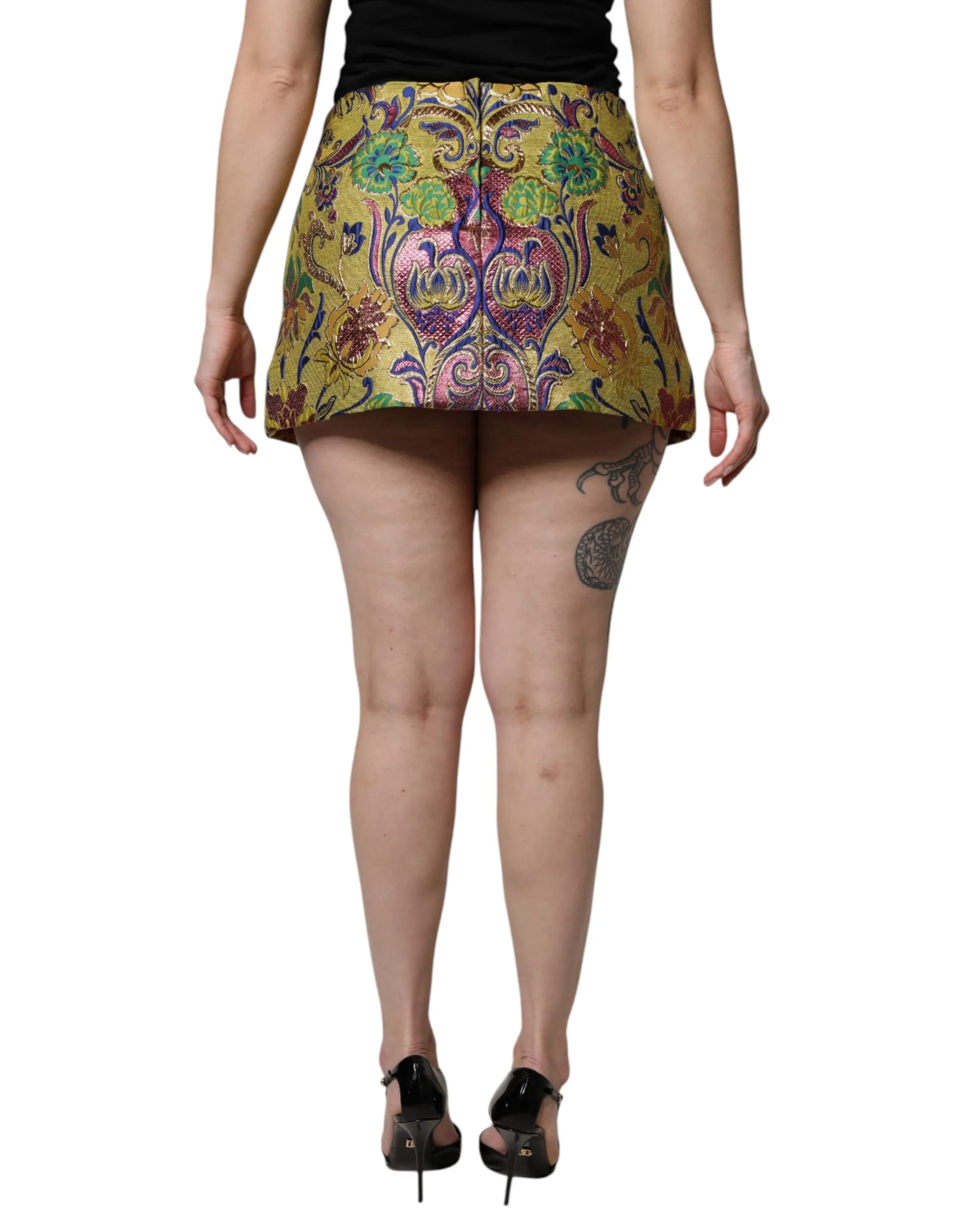 Floral Jacquard Mid Waist Mini Women's Skirt - Dolce & Gabbana - Modalova