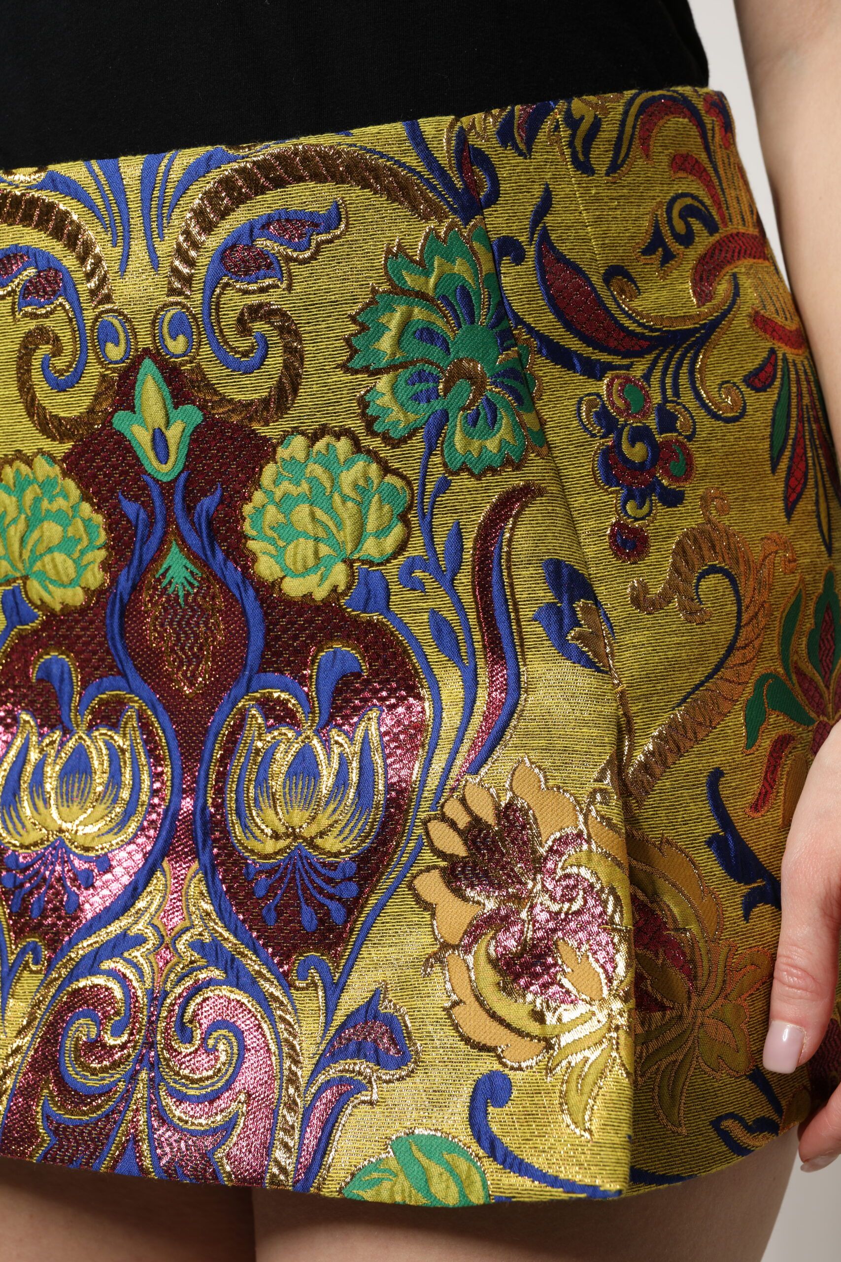 Floral Jacquard Mid Waist Mini Women's Skirt - Dolce & Gabbana - Modalova