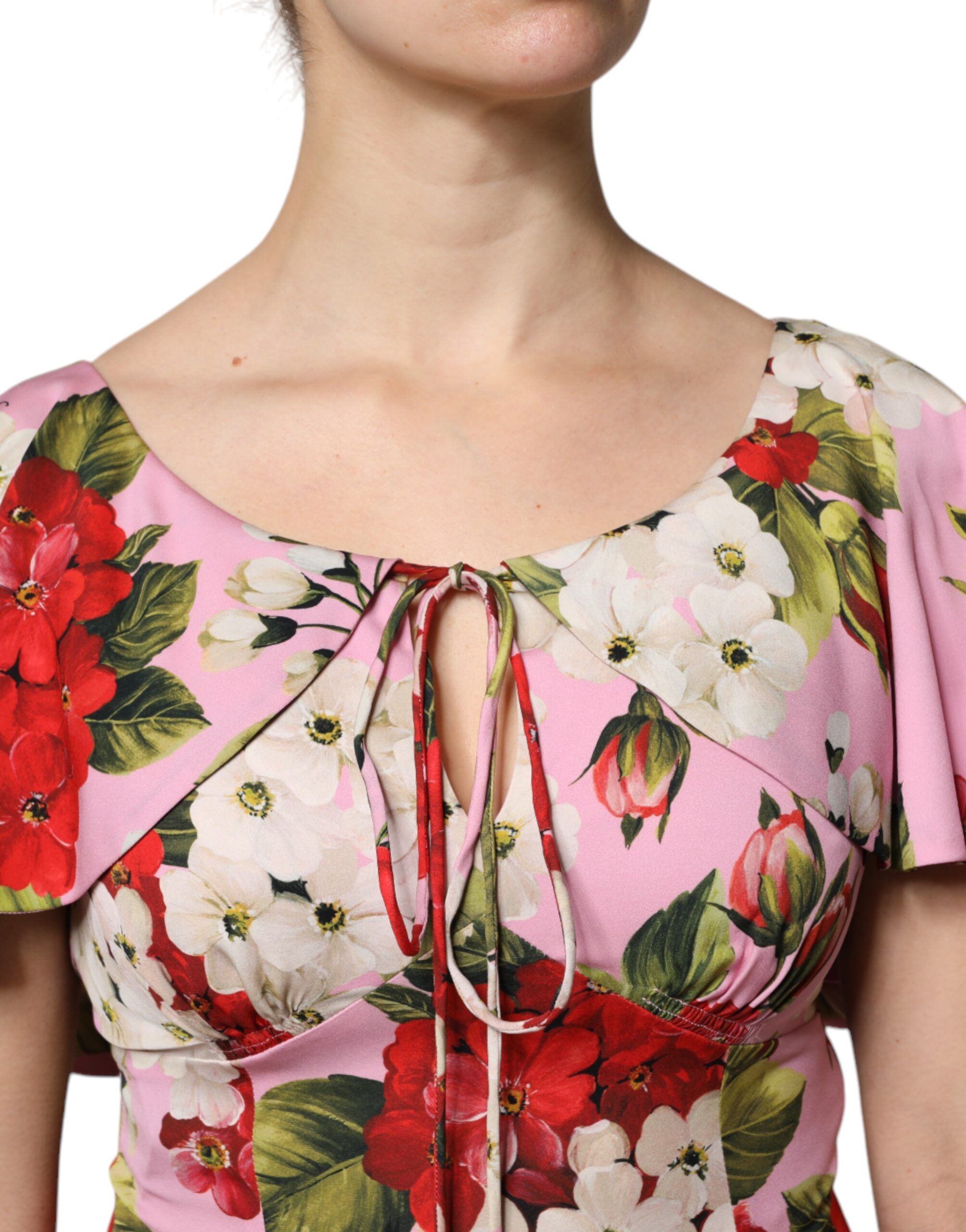 Floral Silk Short Sleeves Blouse Women's Top - Dolce & Gabbana - Modalova