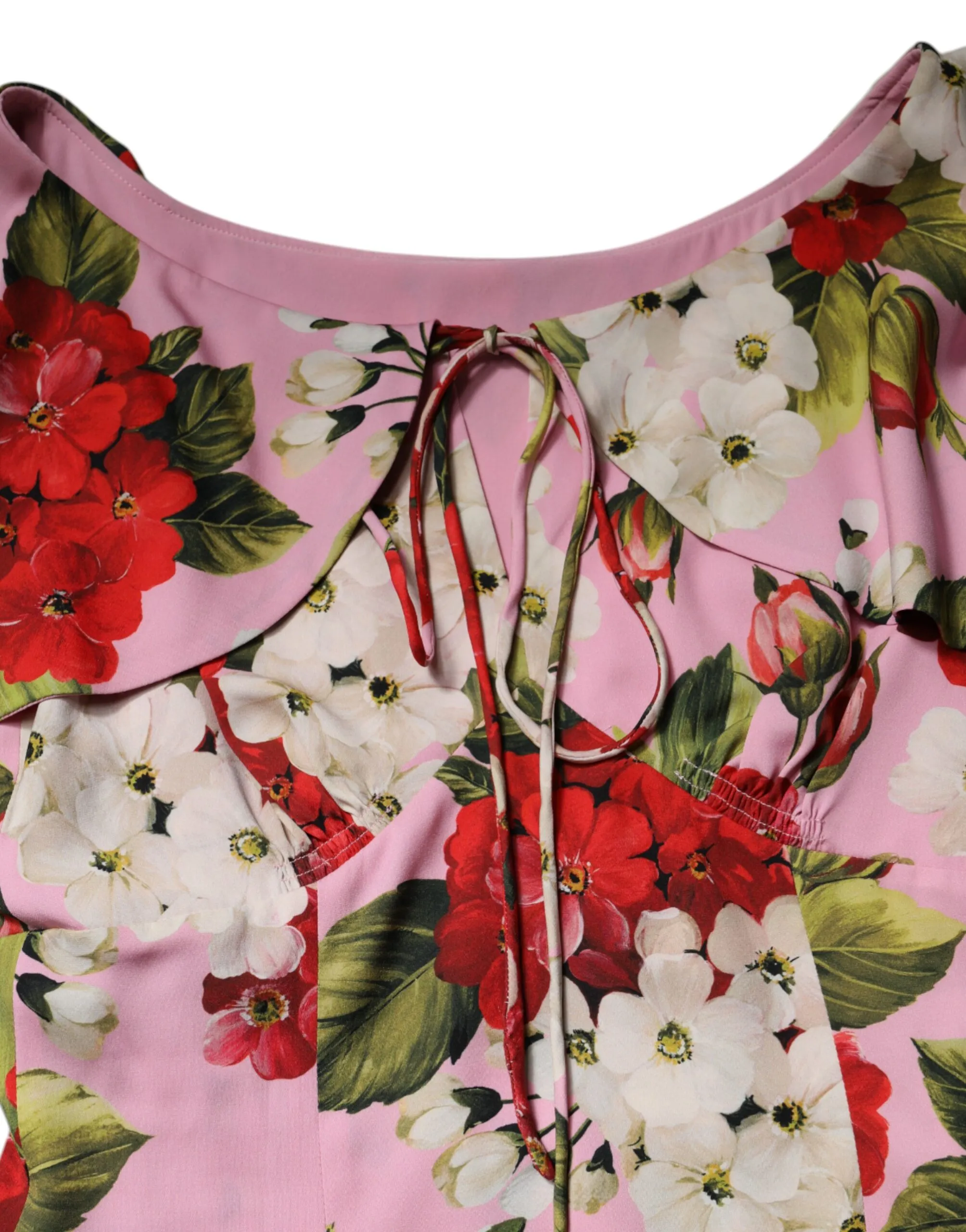 Floral Silk Short Sleeves Blouse Women's Top - Dolce & Gabbana - Modalova