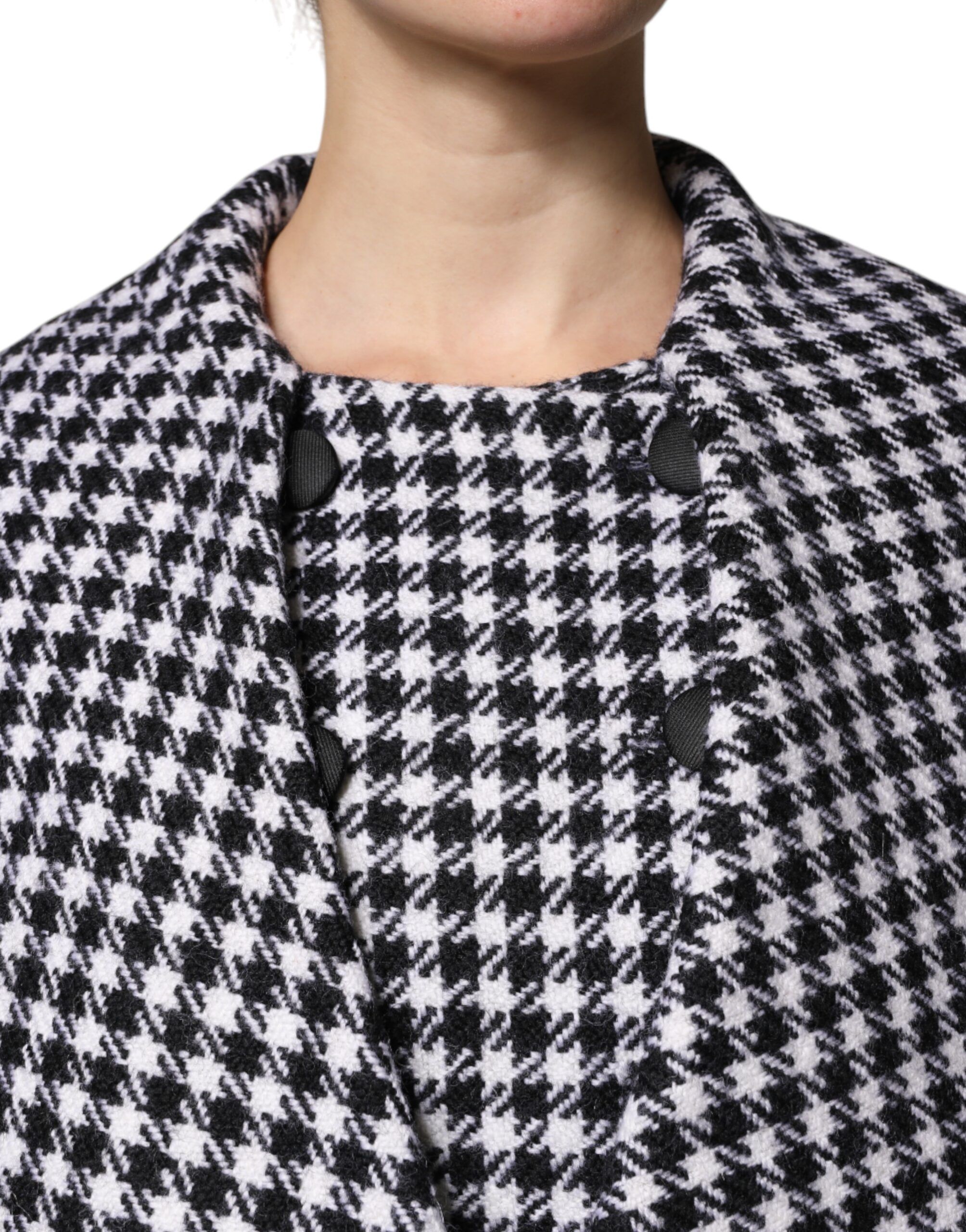 Black White Monochrome Patterned Floral Cape Women's Jacket - Dolce & Gabbana - Modalova