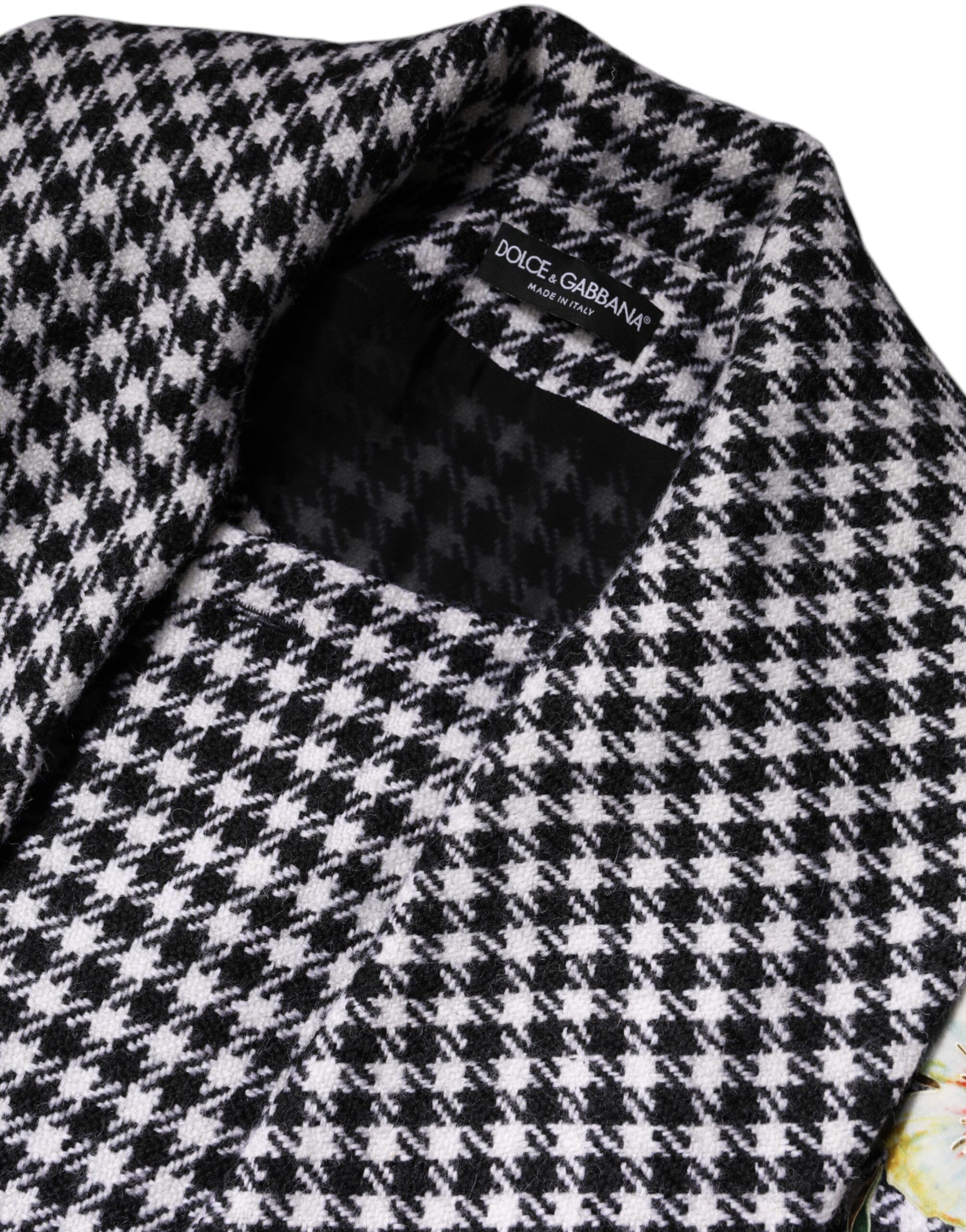 Black White Monochrome Patterned Floral Cape Women's Jacket - Dolce & Gabbana - Modalova