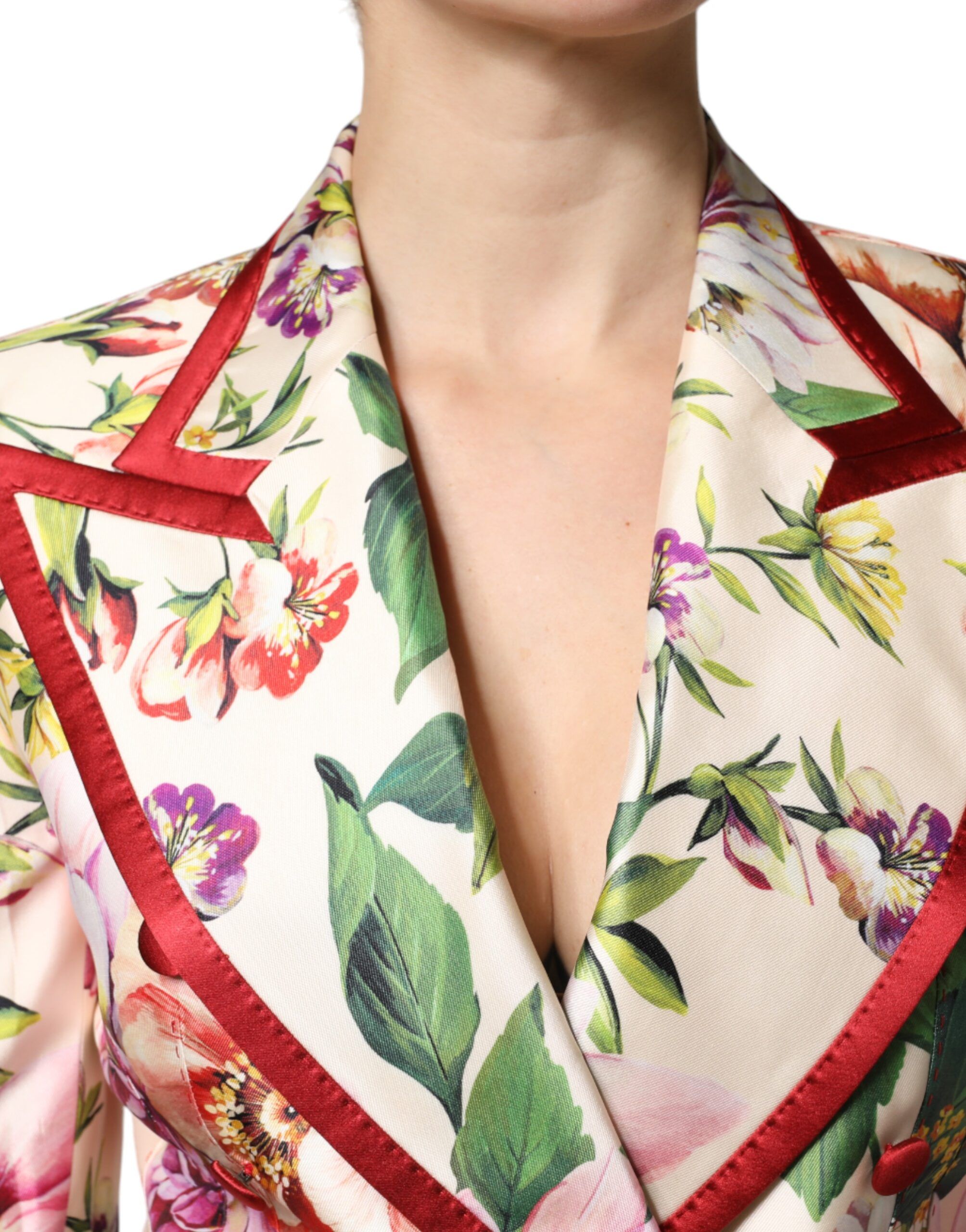 Floral Double Breasted Women's Jacket - Dolce & Gabbana - Modalova