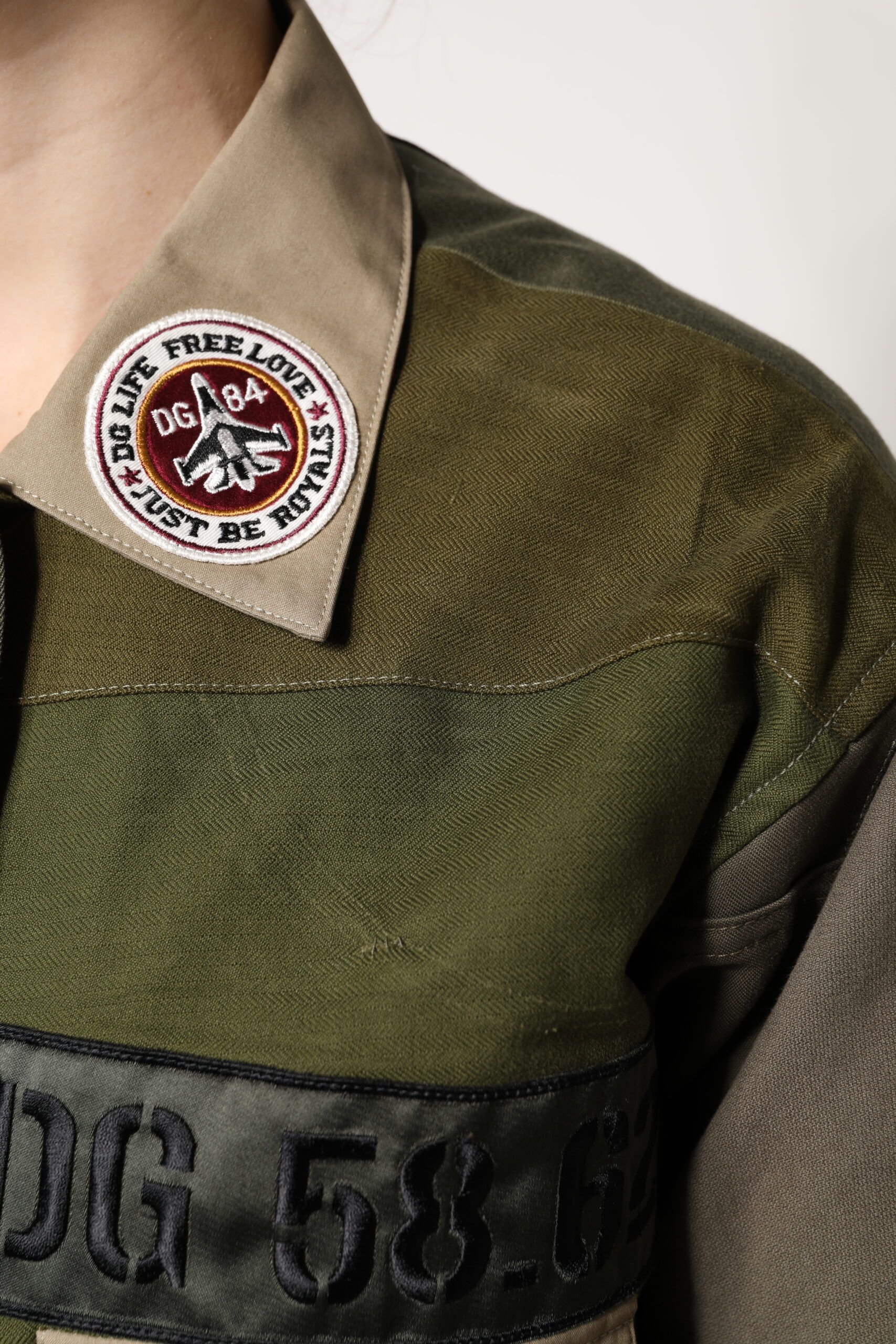 Military Green Cotton Button Down Women's Jacket - Dolce & Gabbana - Modalova