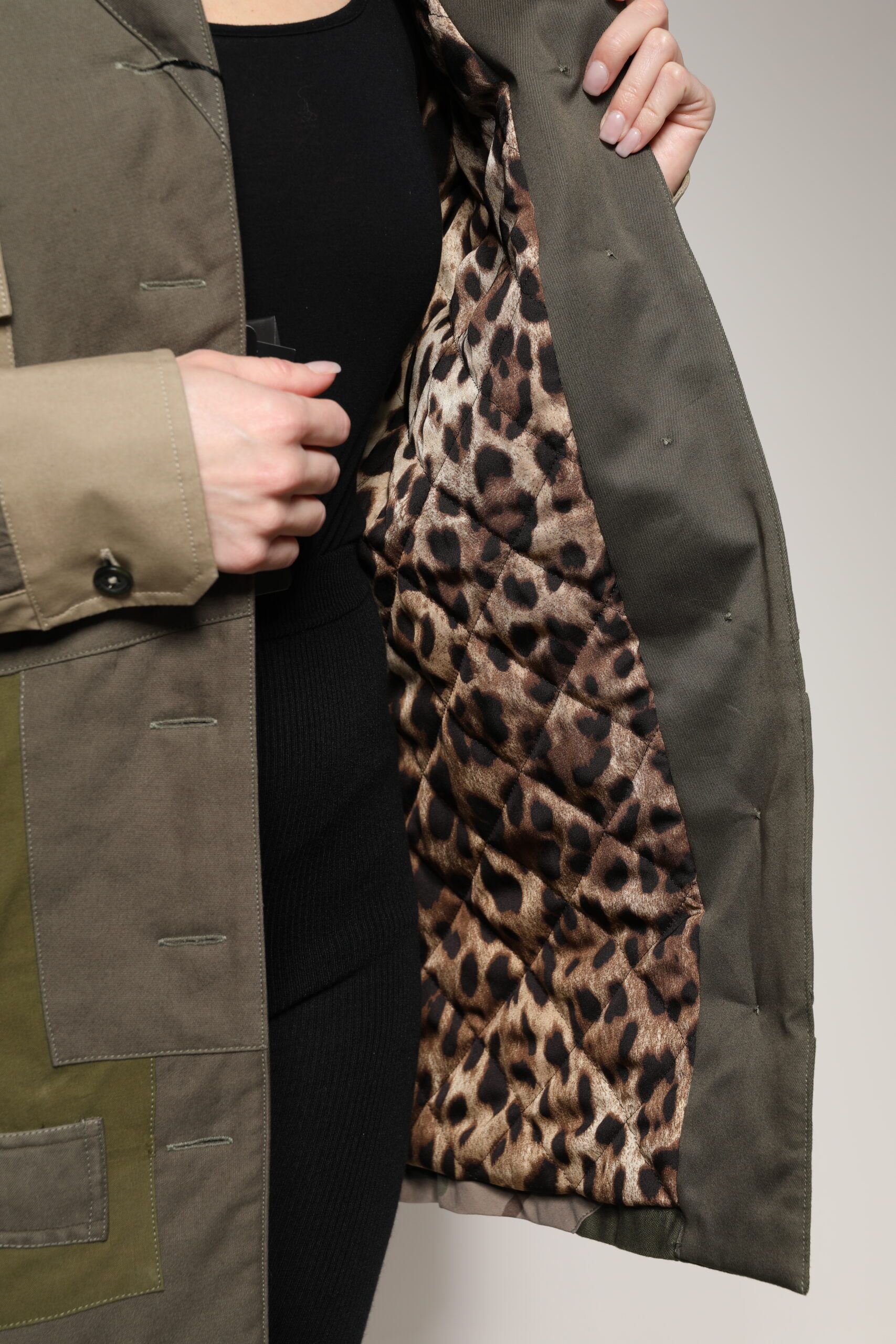 Military Green Cotton Button Down Women's Jacket - Dolce & Gabbana - Modalova