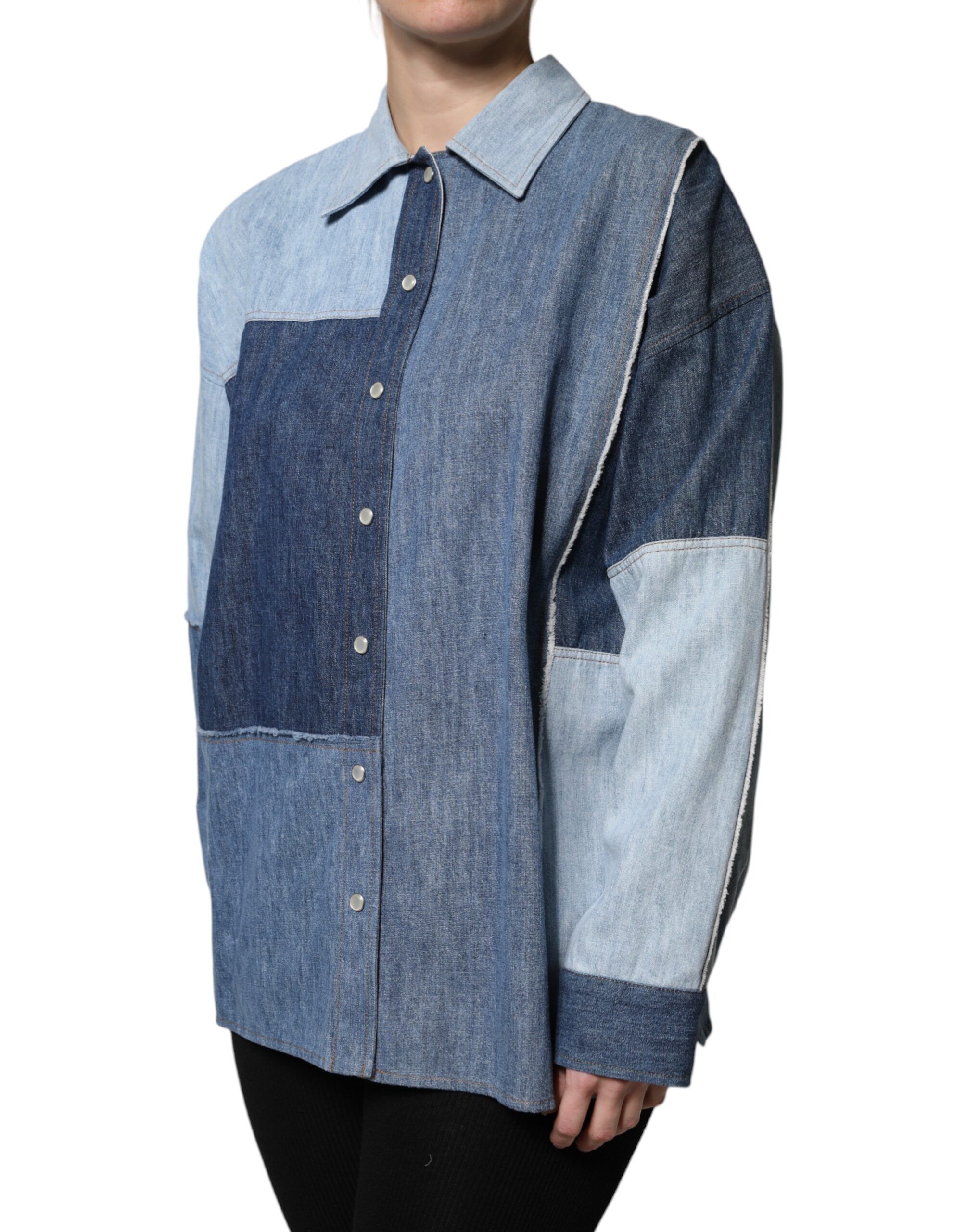 Cotton Button Up Collared Long Sleeve Women's Top - Dolce & Gabbana - Modalova