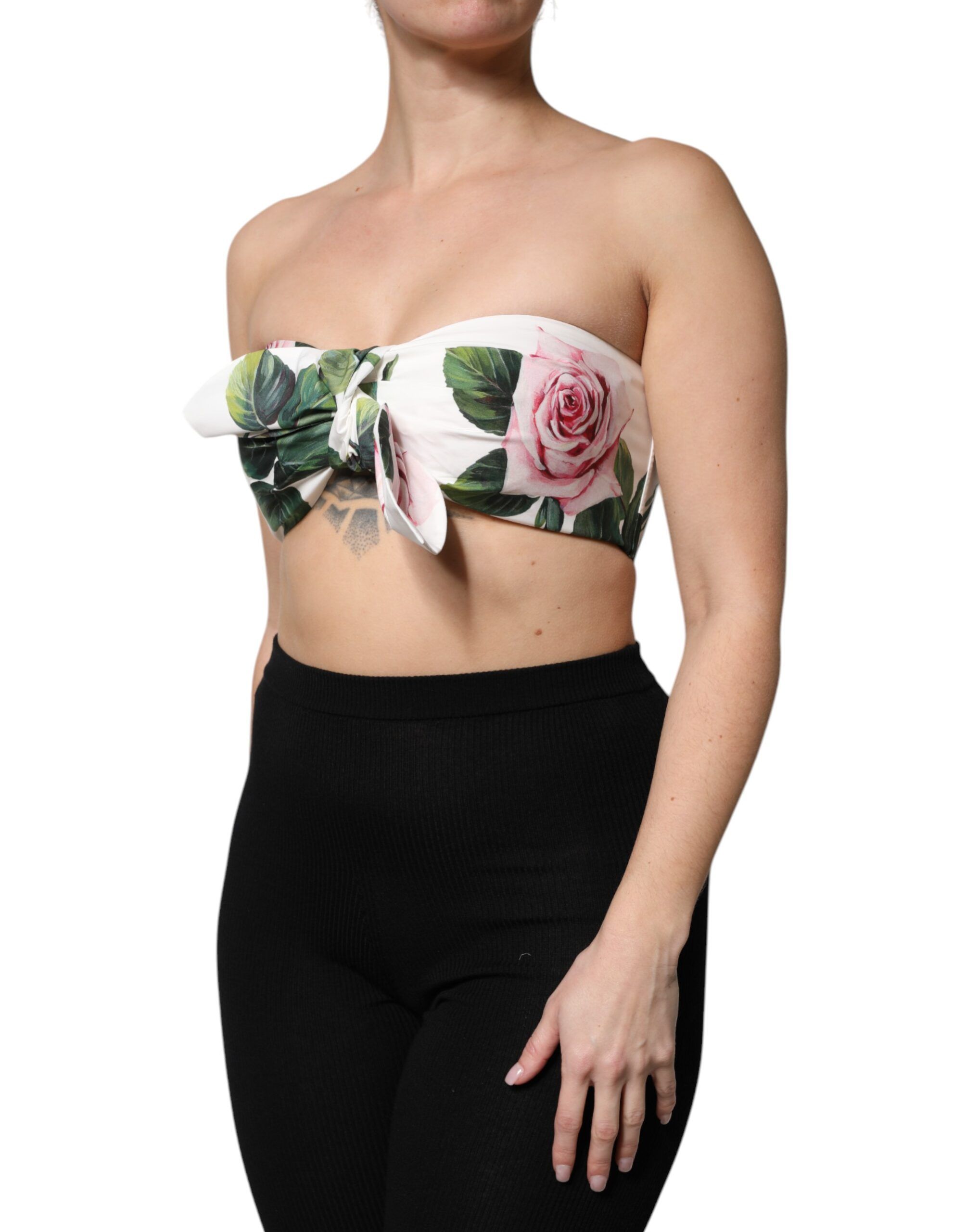 Floral Print Cropped Bustier Corset Women's Top - Dolce & Gabbana - Modalova