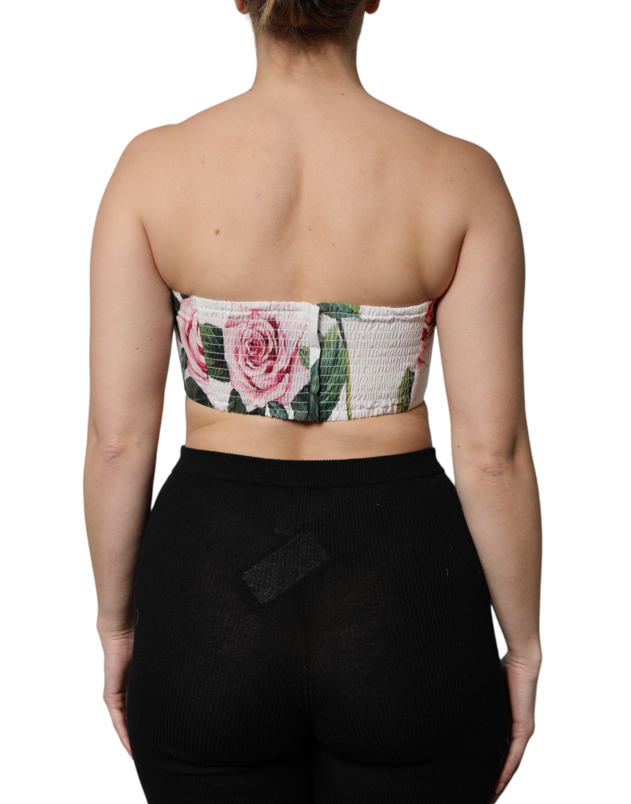 Floral Print Cropped Bustier Corset Women's Top - Dolce & Gabbana - Modalova