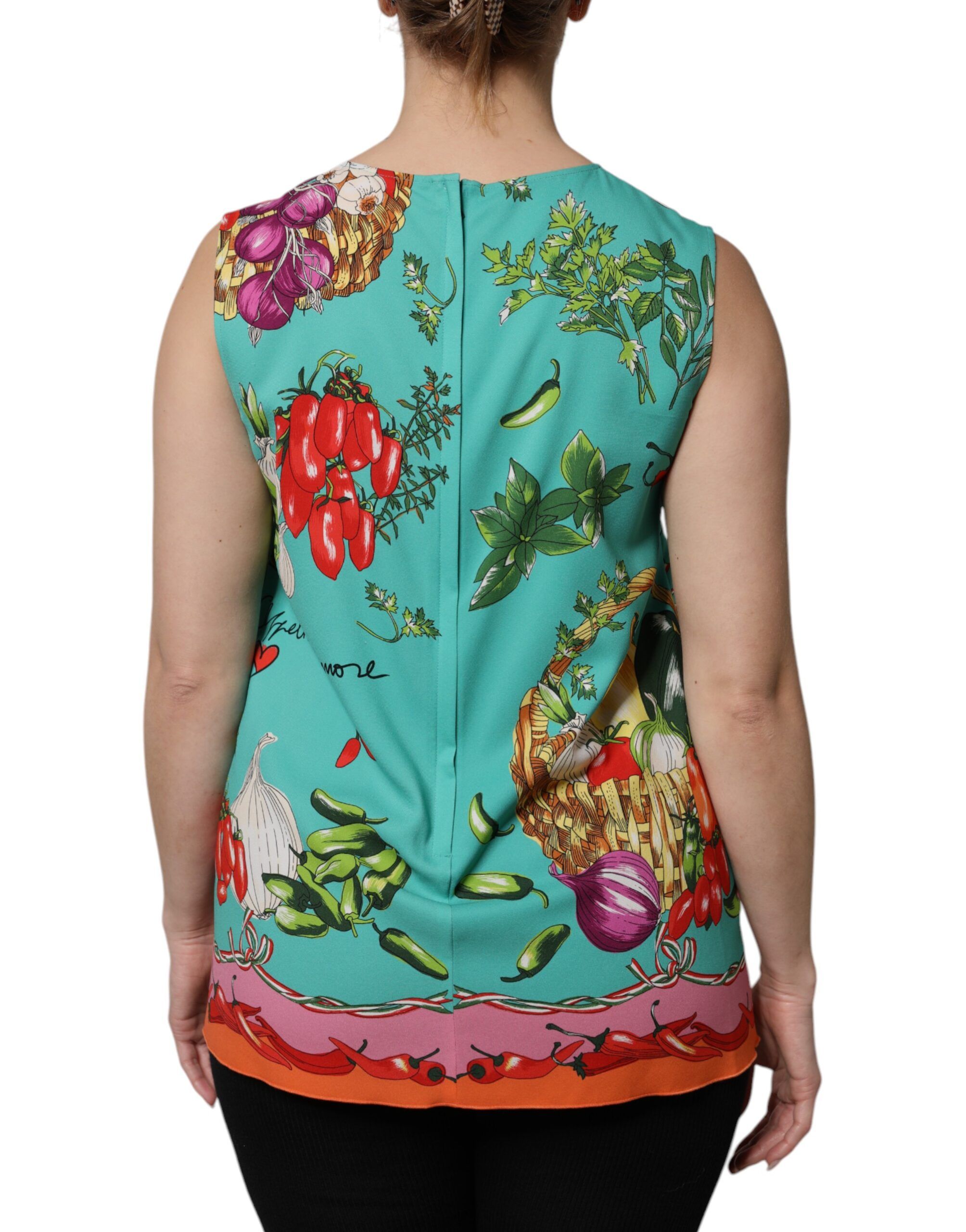 Floral Silk Sleeveless Tank Women's Top - Dolce & Gabbana - Modalova