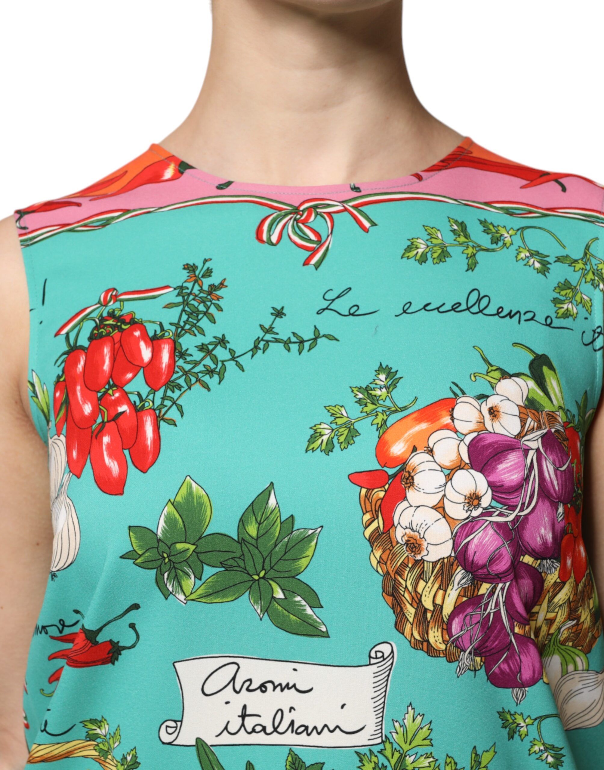 Floral Silk Sleeveless Tank Women's Top - Dolce & Gabbana - Modalova