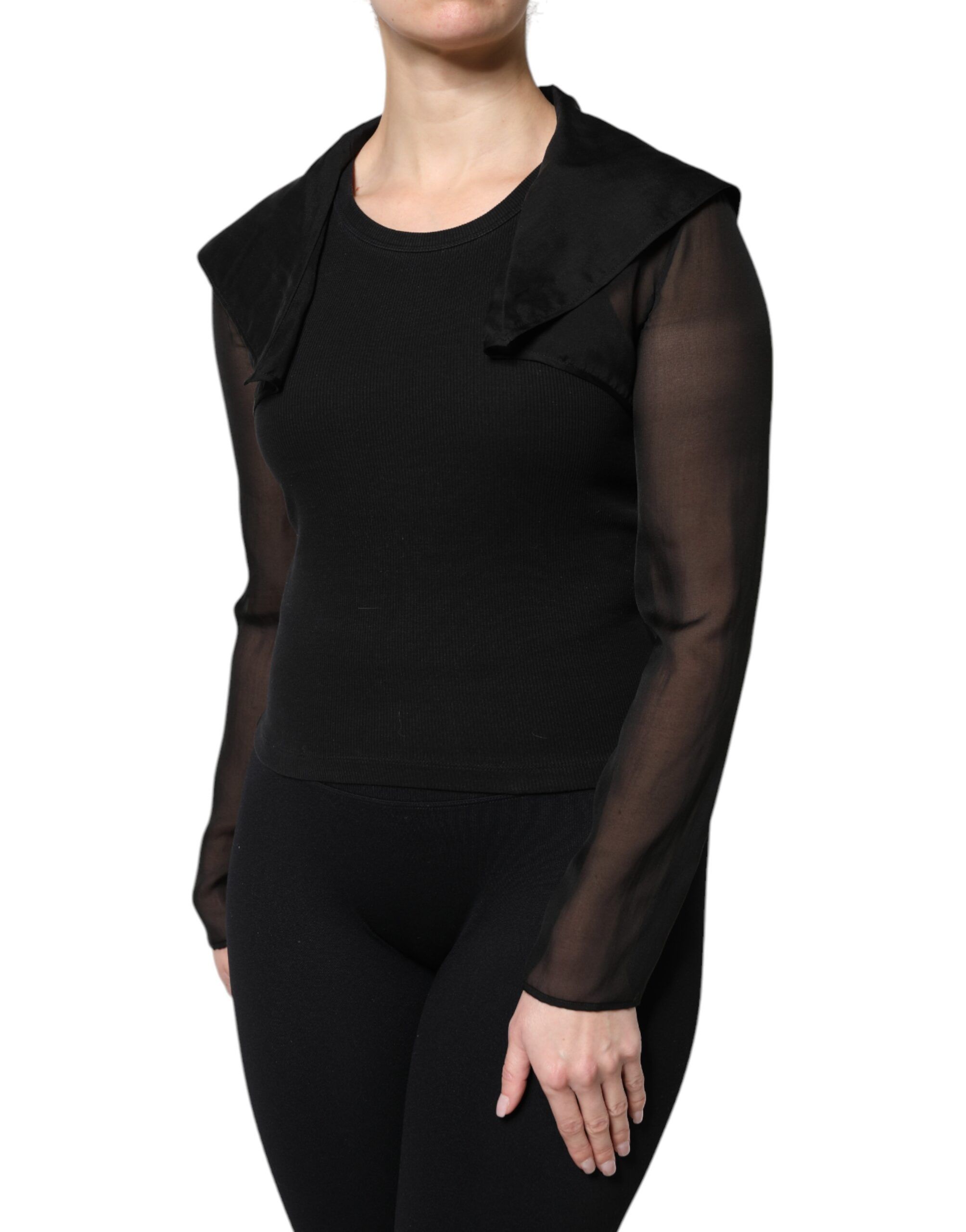 Silk Sheer Long Sleeves Blouse Women's Top - Dolce & Gabbana - Modalova