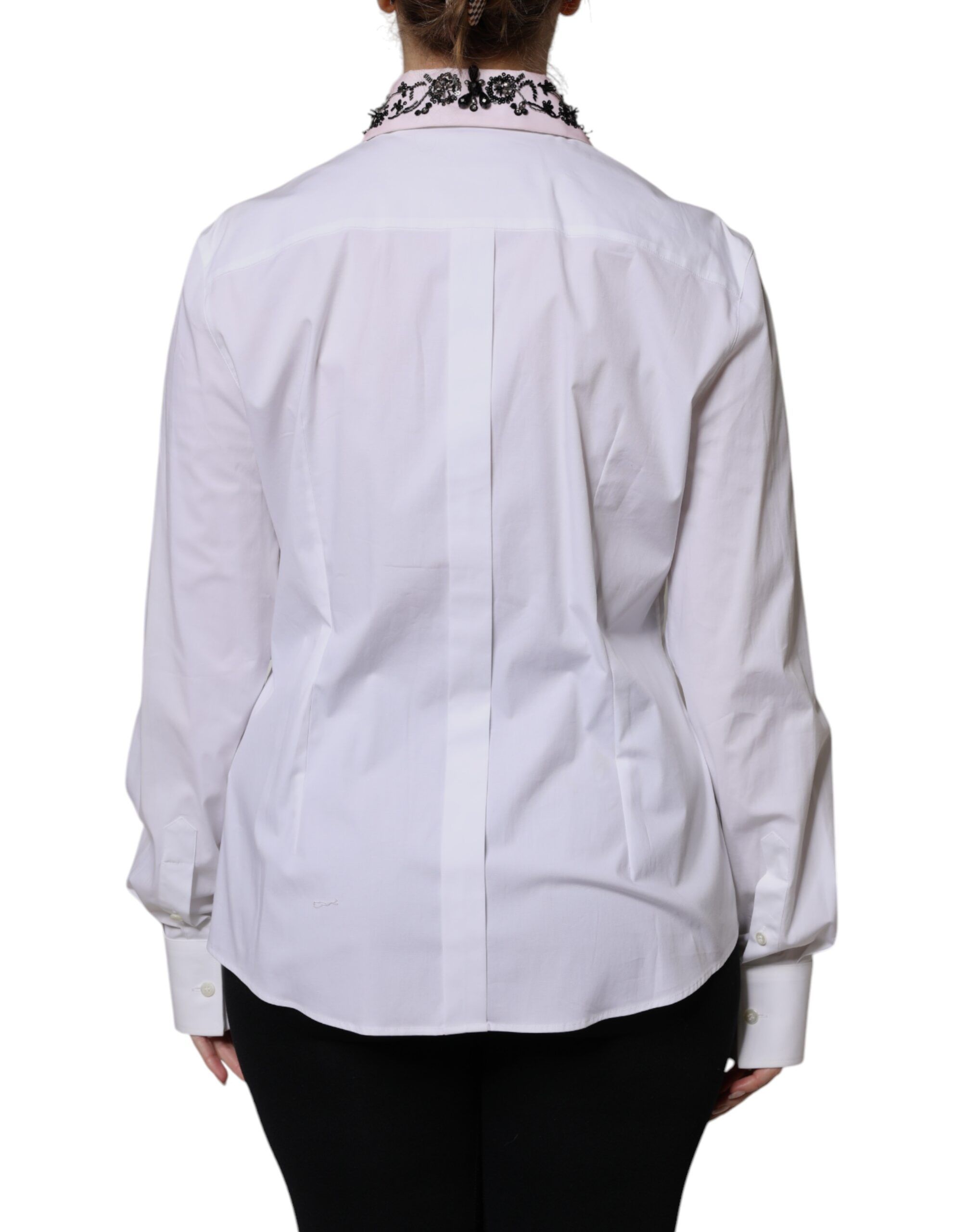 Embellished Collared Dress Shirt Women's Top (Pre-Owned) - Dolce & Gabbana - Modalova