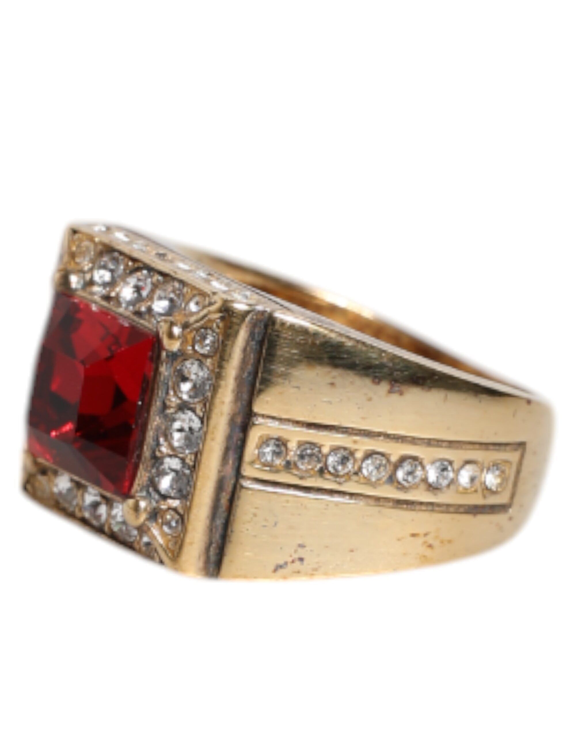 Tone Sterling Silver 925 Crystals Men's Ring (Pre-Owned) - Dolce & Gabbana - Modalova