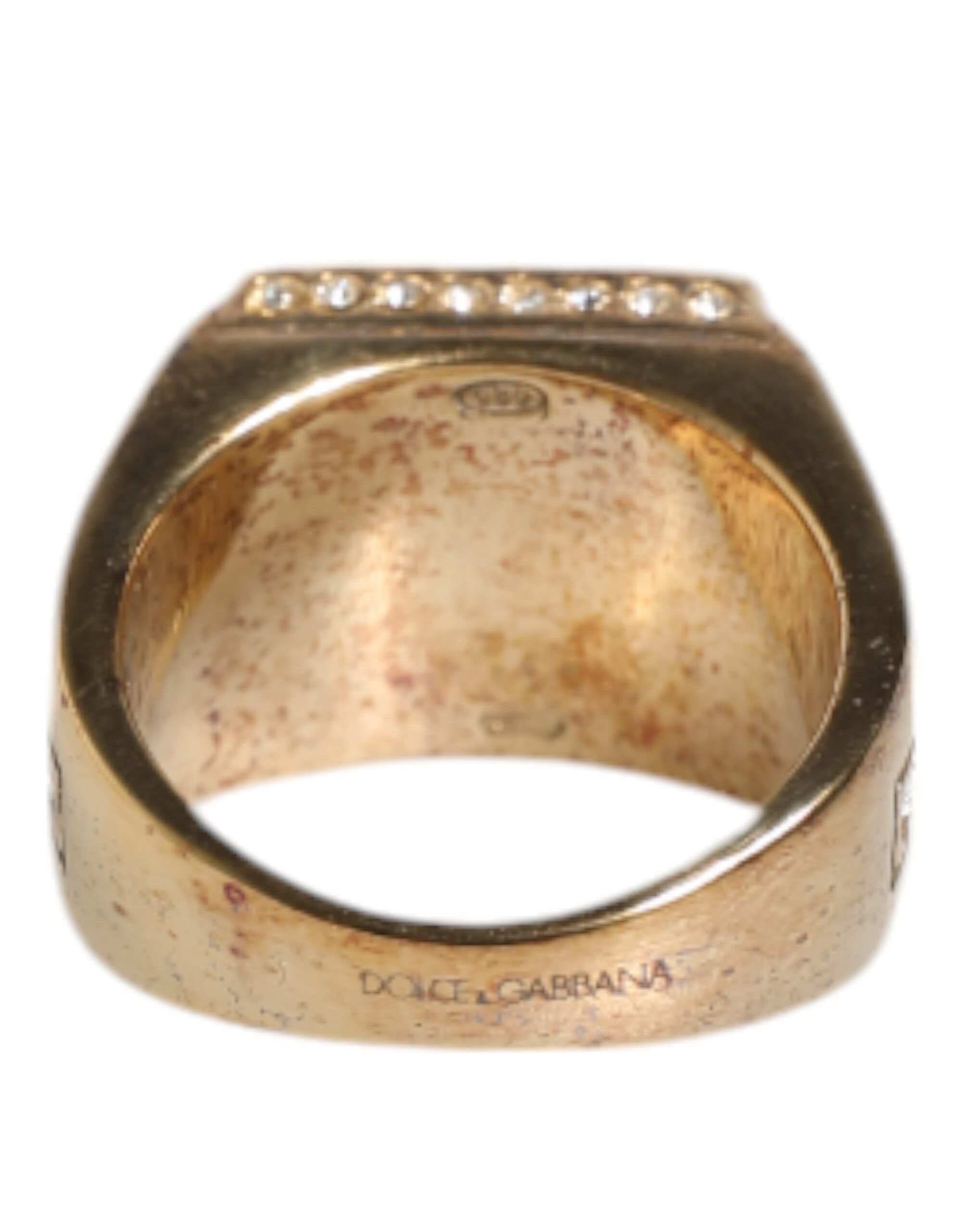Tone Sterling Silver 925 Crystals Men's Ring (Pre-Owned) - Dolce & Gabbana - Modalova