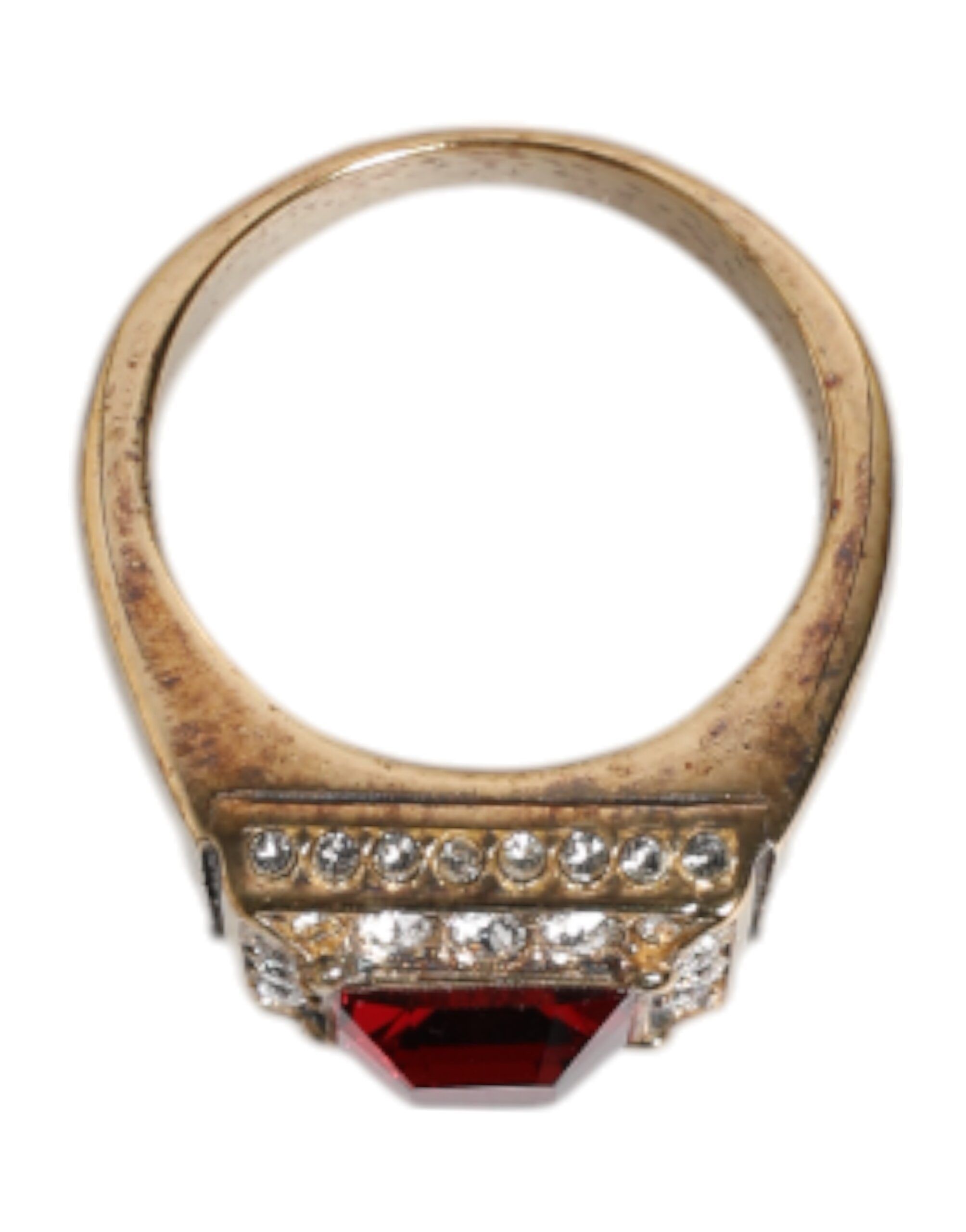 Tone Sterling Silver 925 Crystals Men's Ring (Pre-Owned) - Dolce & Gabbana - Modalova
