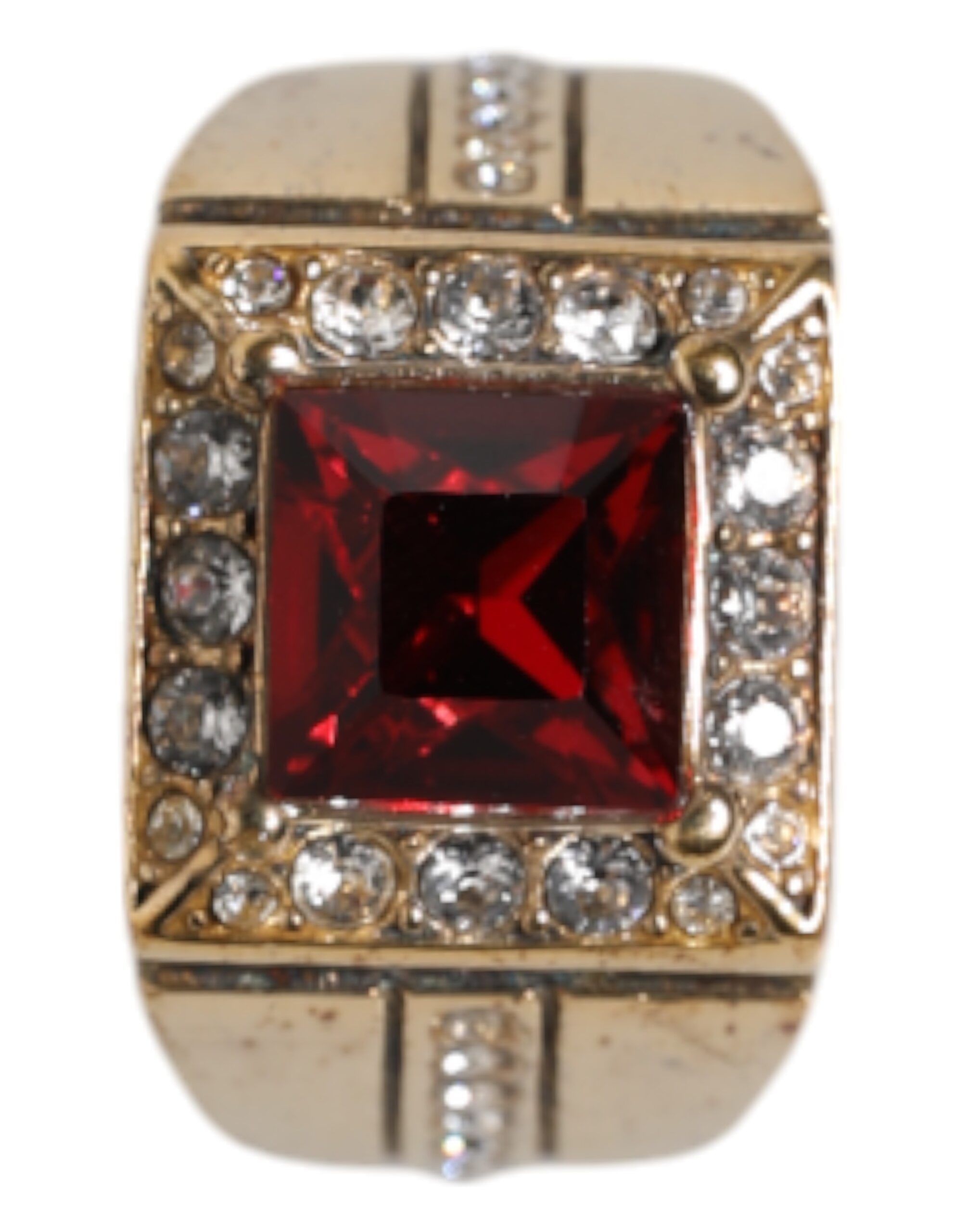 Tone Sterling Silver 925 Crystals Men's Ring (Pre-Owned) - Dolce & Gabbana - Modalova