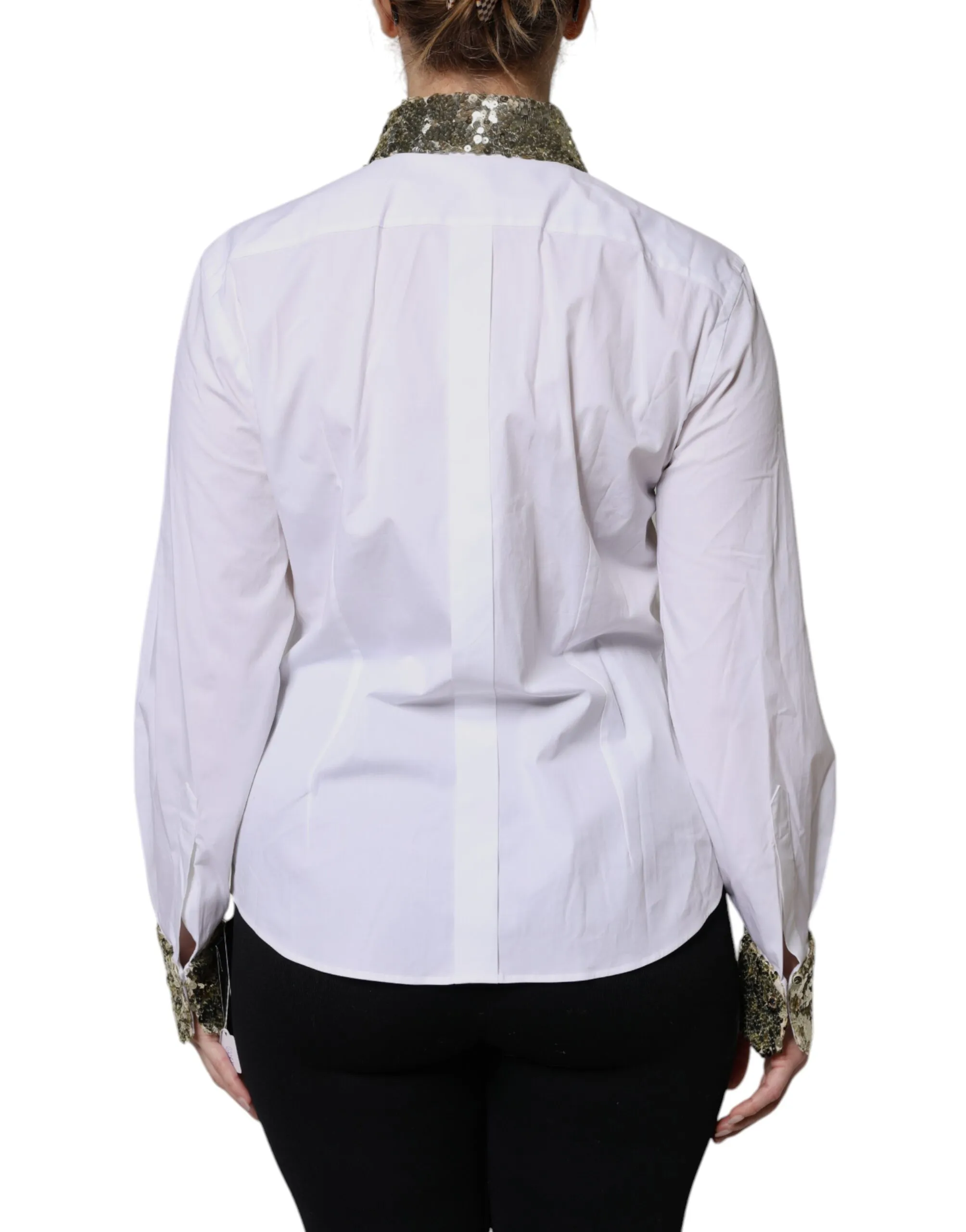Cotton Long Sleeves Sequin Shirt Women's Top (Pre-Owned) - Dolce & Gabbana - Modalova